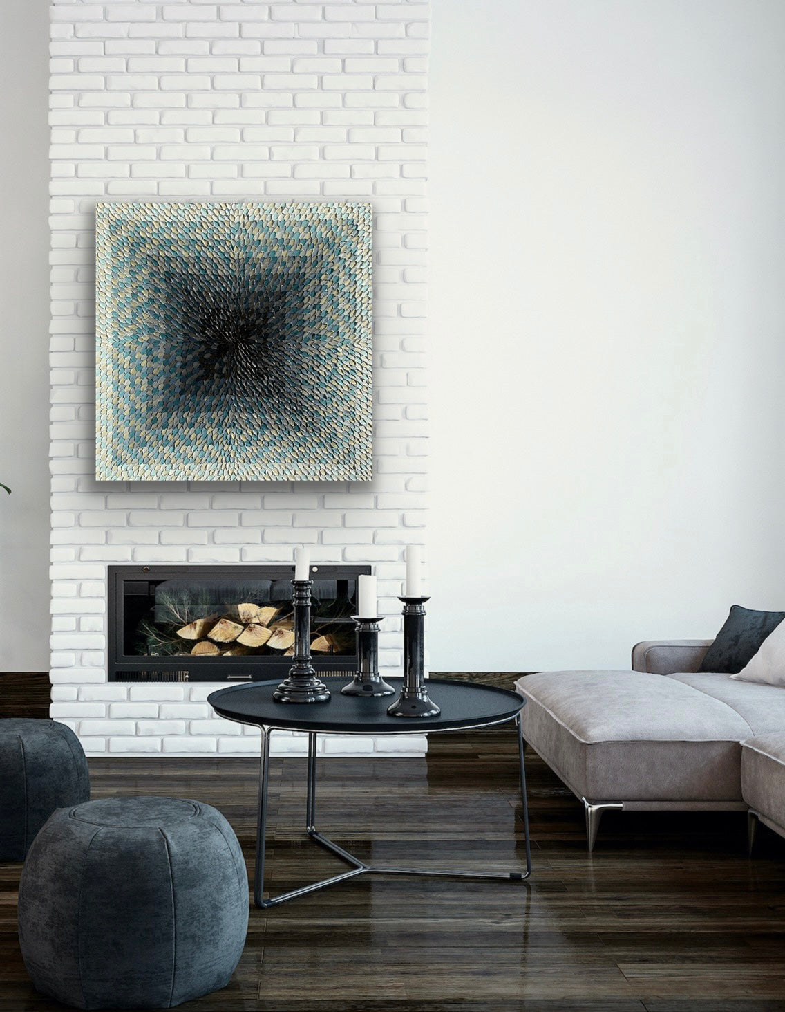 IT IS NOT ALWAYS BALCK AND WHITE II I 91x91 cm acrylic on canvas original painting