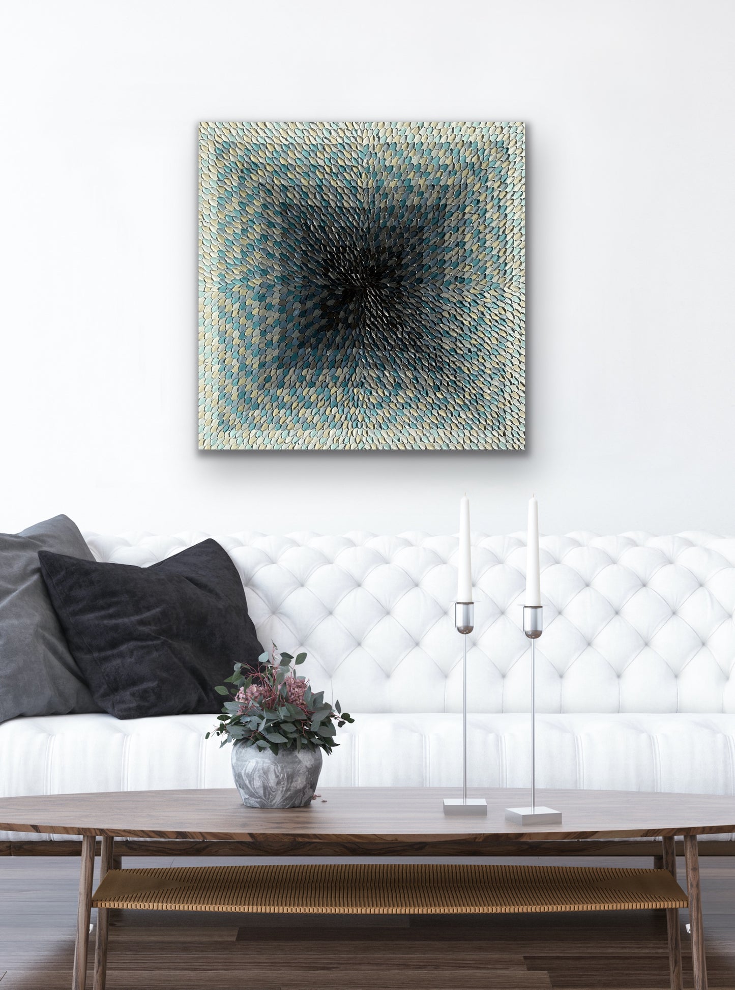 IT IS NOT ALWAYS BALCK AND WHITE II I 91x91 cm acrylic on canvas original painting