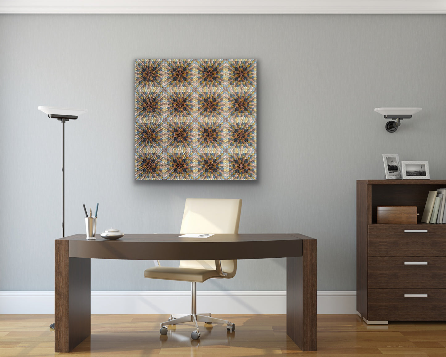 BEIGE KALEIDOSCOPE I I 76x76 cm acrylic on canvas original painting