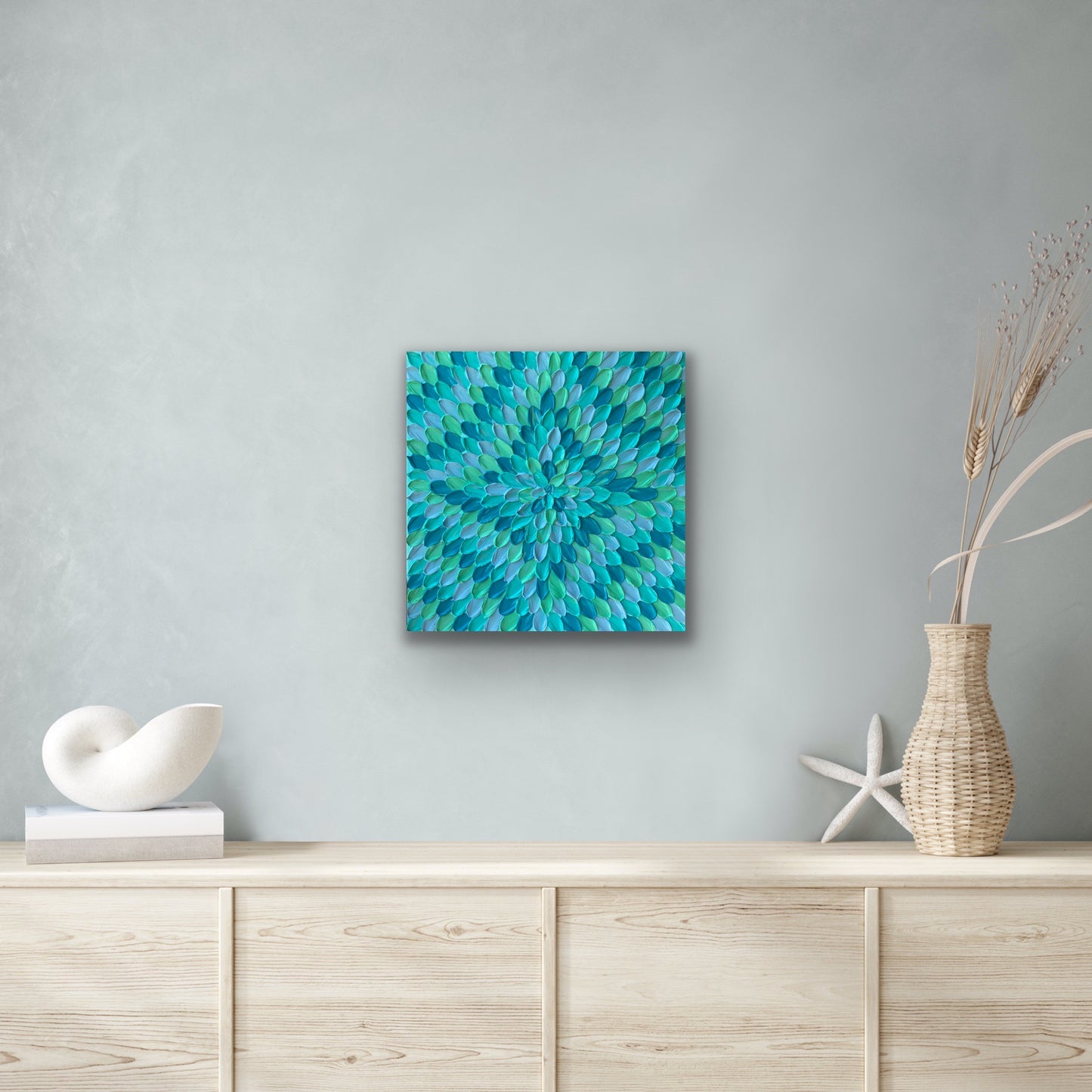 UN-TEAL WE MEET AGAIN 30.5x30.5 cm acrylic on canvas original painting