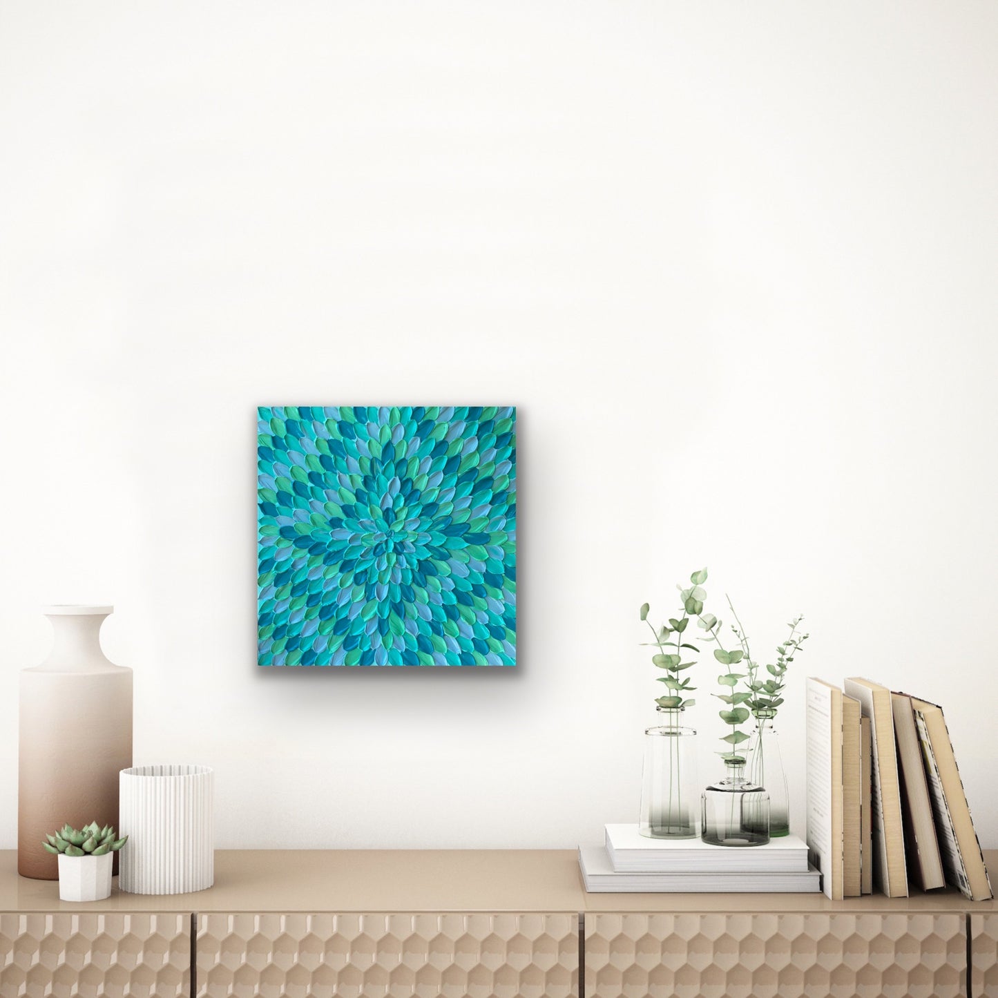 UN-TEAL WE MEET AGAIN 30.5x30.5 cm acrylic on canvas original painting