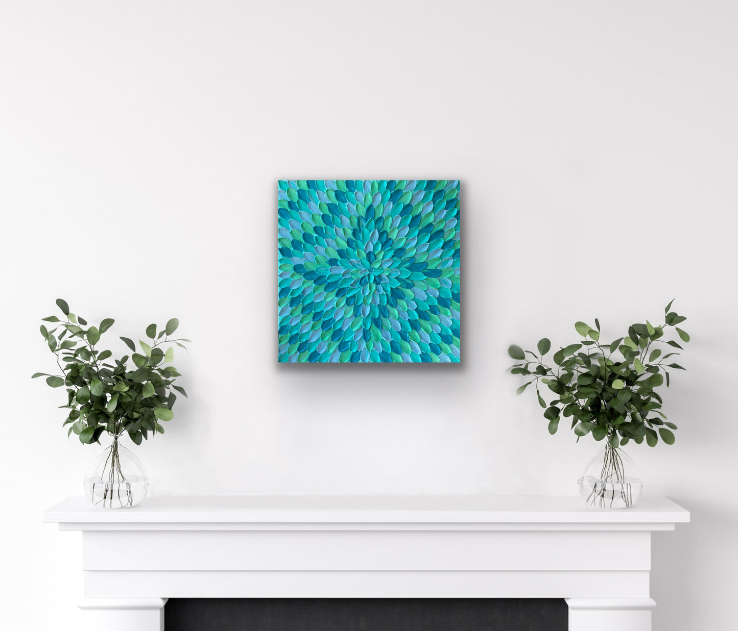 UN-TEAL WE MEET AGAIN 30.5x30.5 cm acrylic on canvas original painting