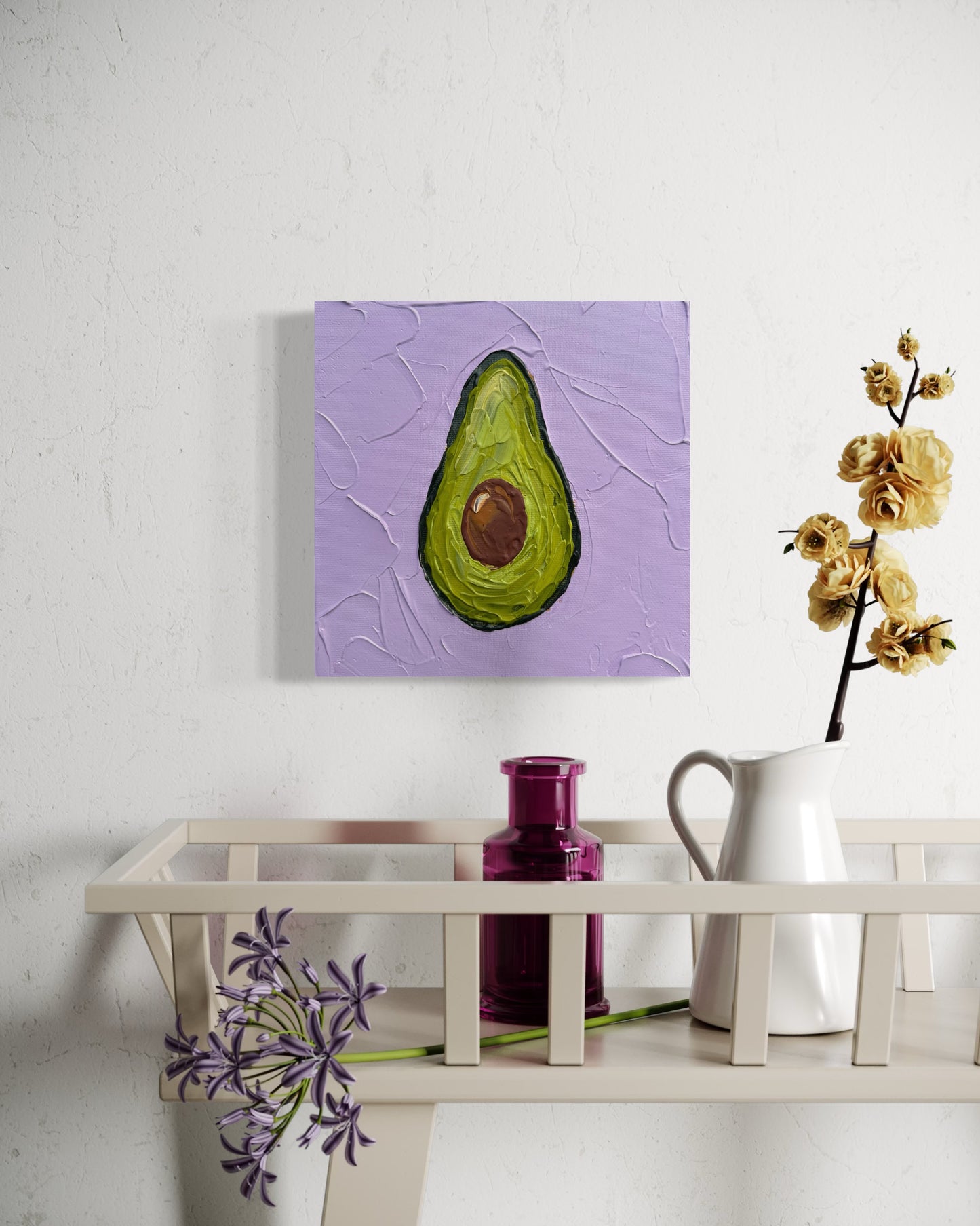 AVOCADO 2 20x20 cm acrylic on canvas original painting