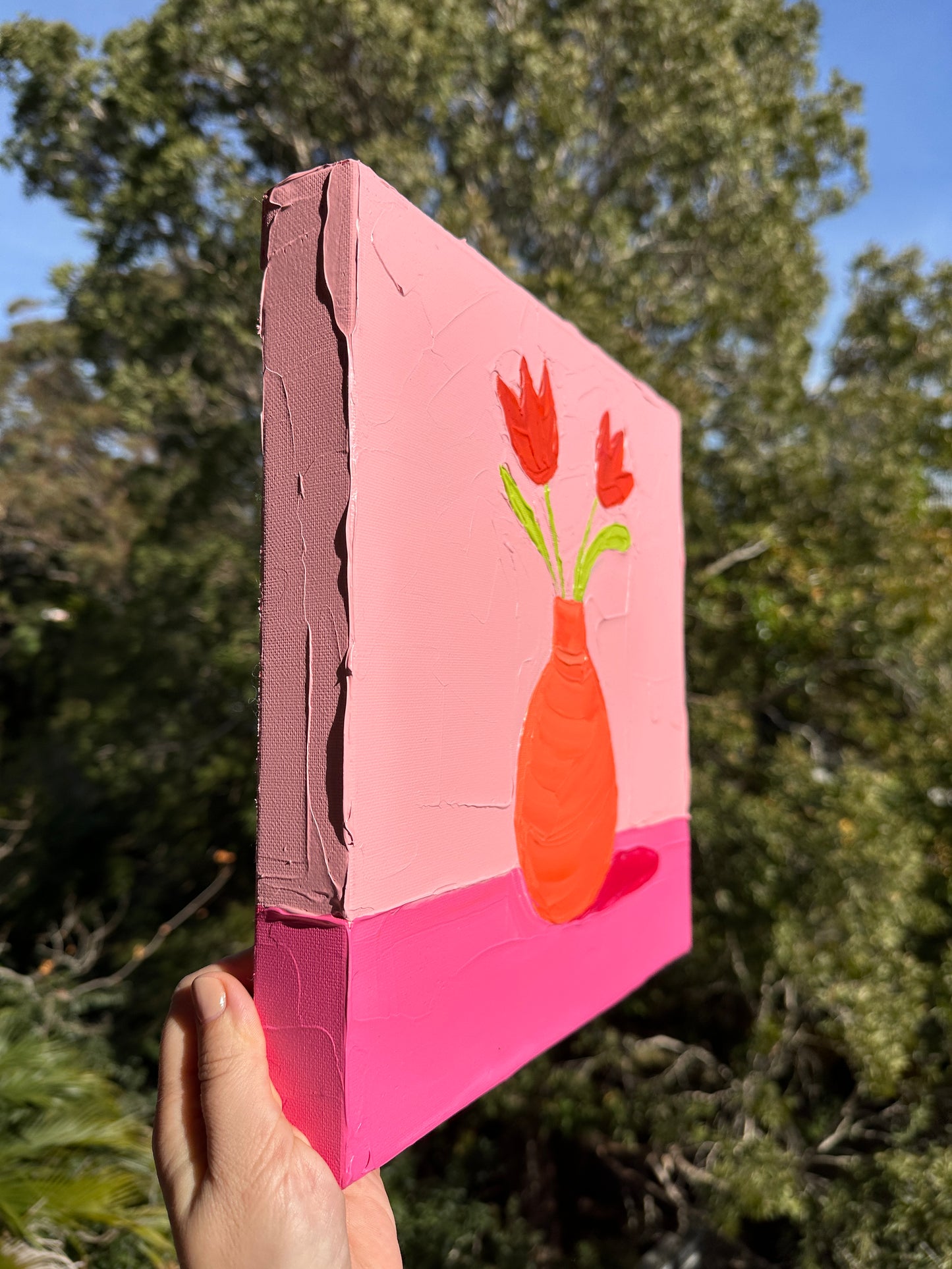 TULIPS 30.5x30.5 cm acrylic on canvas original painting