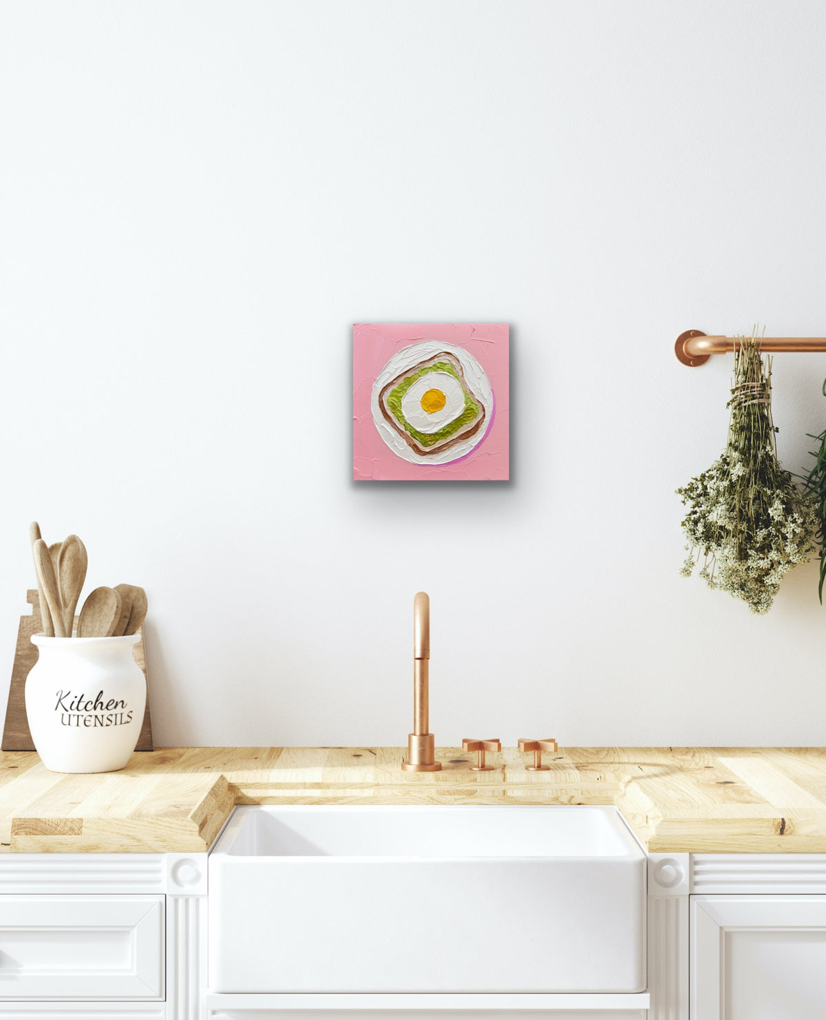 AVO TOAST 2 20x20 cm acrylic on canvas original painting