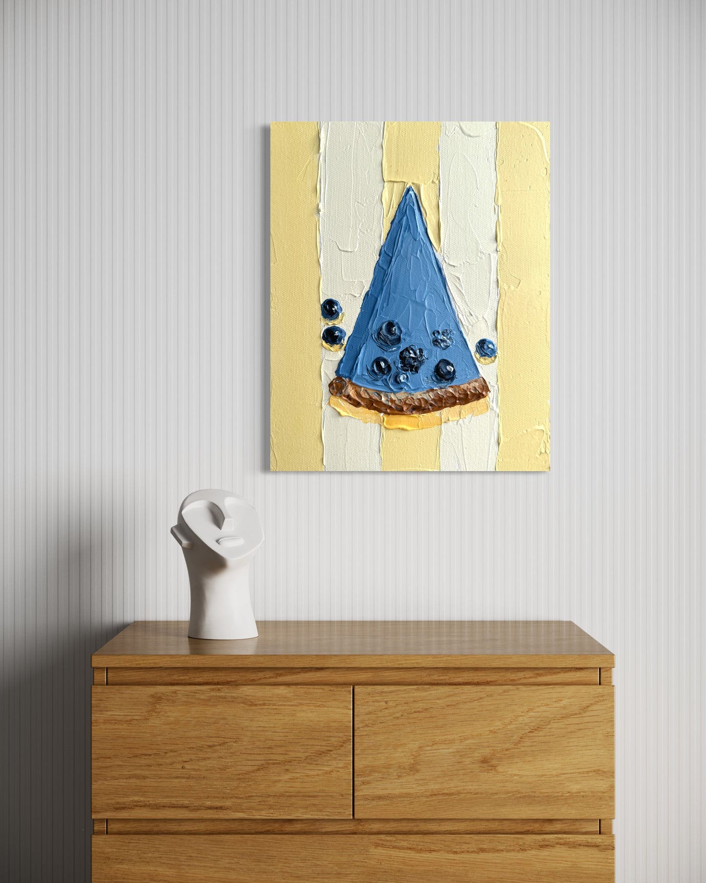 WHAT'S FOR BREAKFAST: BLUEBERRY CHEESECAKE 20.4x25.4 cm acrylic on canvas original painting