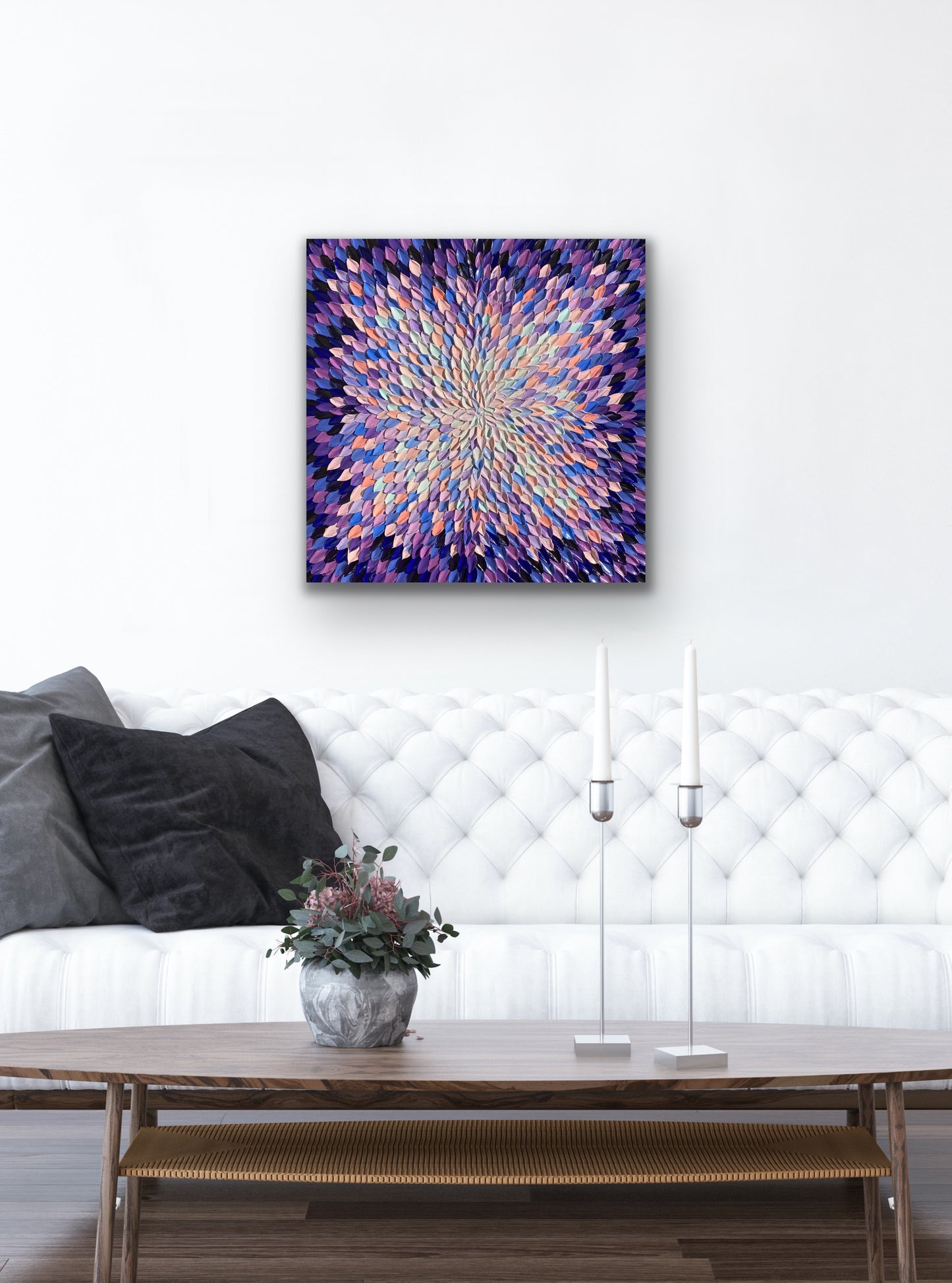 COLORS OF COTTON CANDY 76x76 cm acrylic on canvas original painting