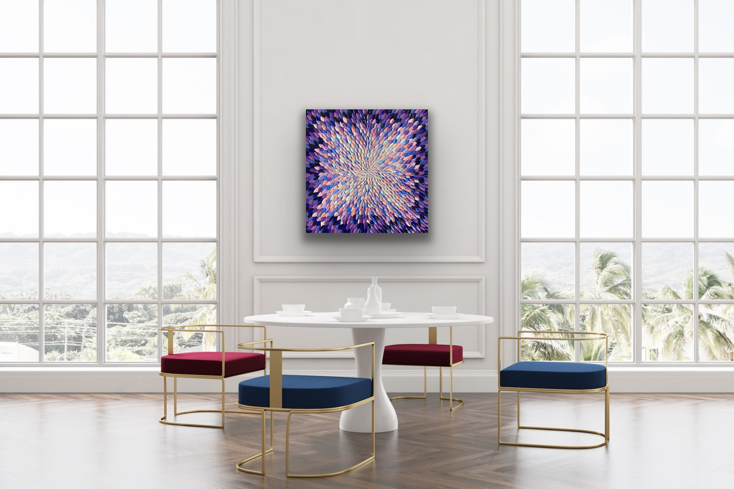 COLORS OF COTTON CANDY 76x76 cm acrylic on canvas original painting