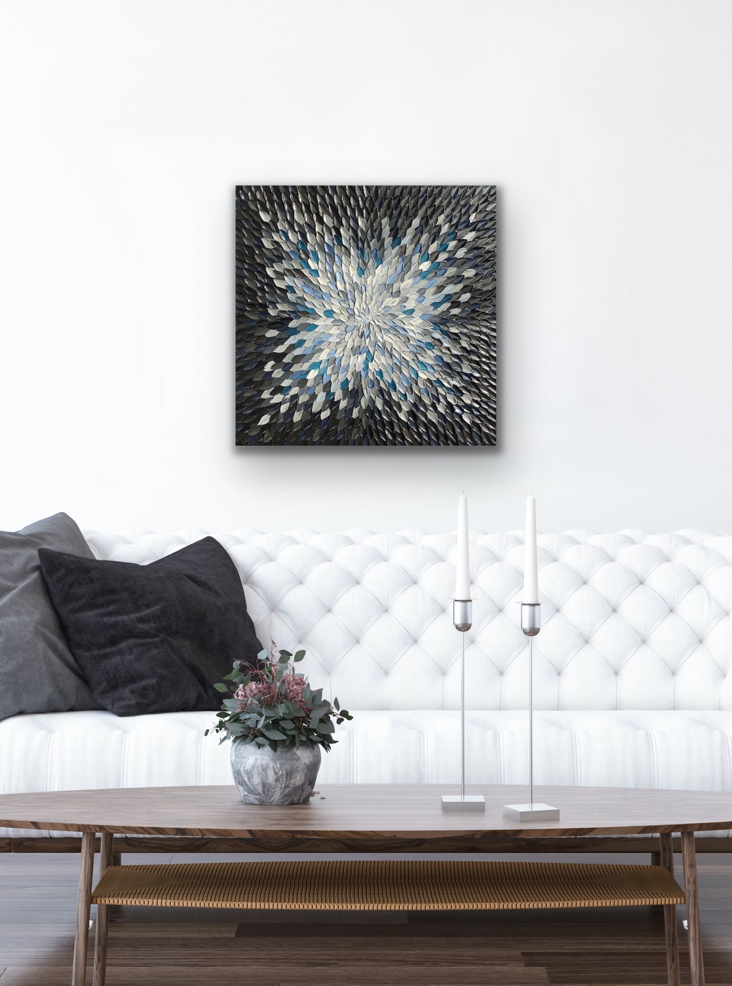 COLORS OF DARKNESS 76x76 cm acrylic on canvas original painting