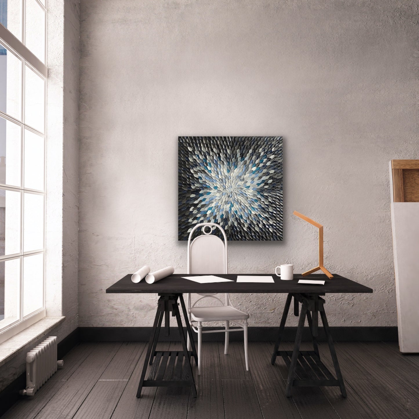 COLORS OF DARKNESS 76x76 cm acrylic on canvas original painting