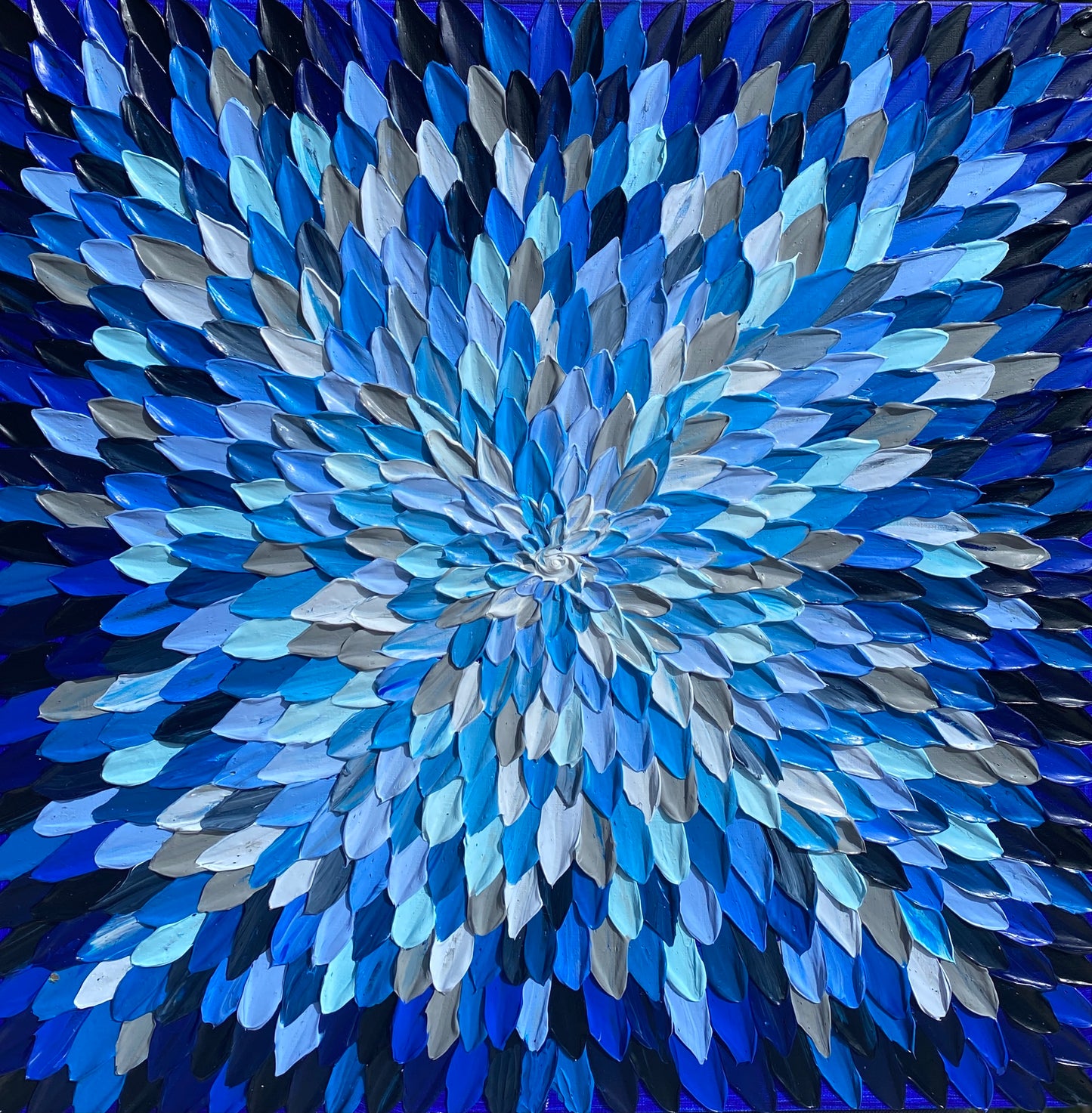COLORS OF SKY 61x61 cm acrylic on canvas original painting