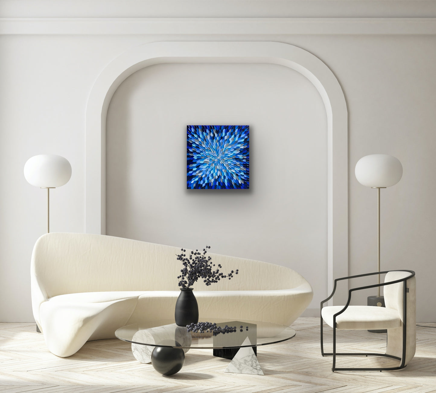 COLORS OF SKY 61x61 cm acrylic on canvas original painting