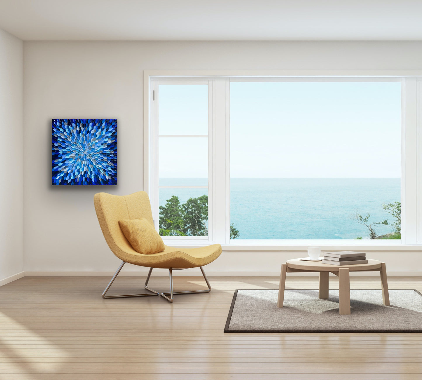 COLORS OF SKY 61x61 cm acrylic on canvas original painting