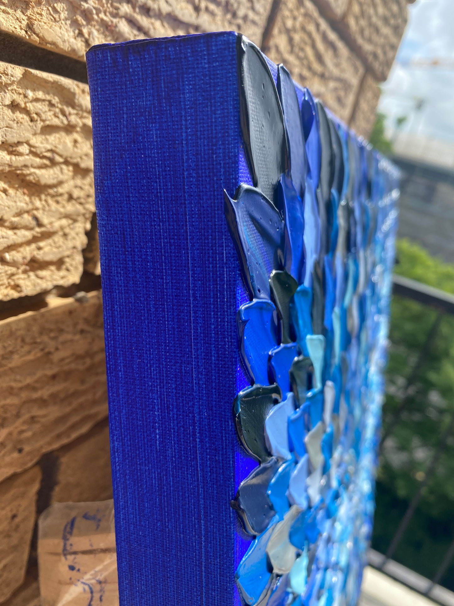 COLORS OF SKY 61x61 cm acrylic on canvas original painting