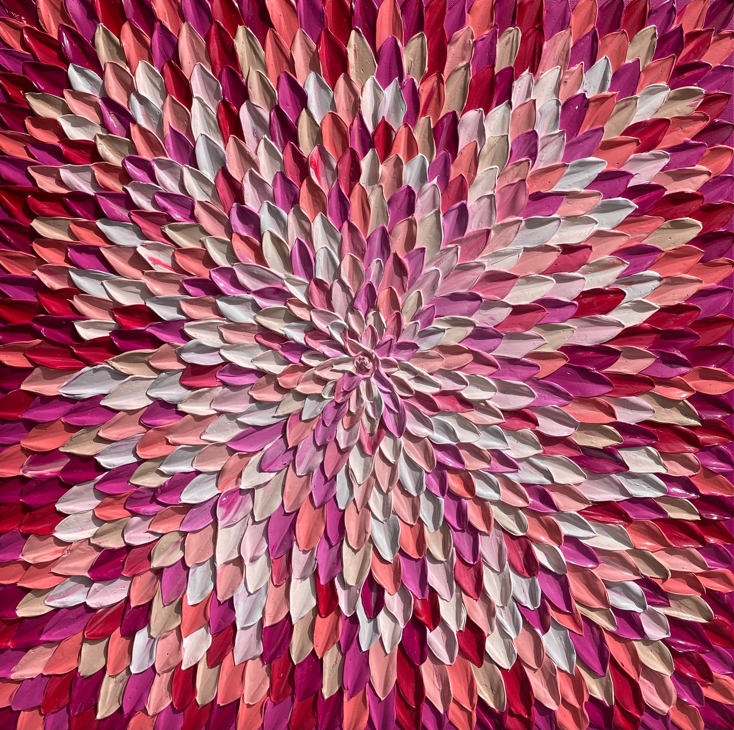 COLORS OF BLOOM 61x61 cm acrylic on canvas original painting