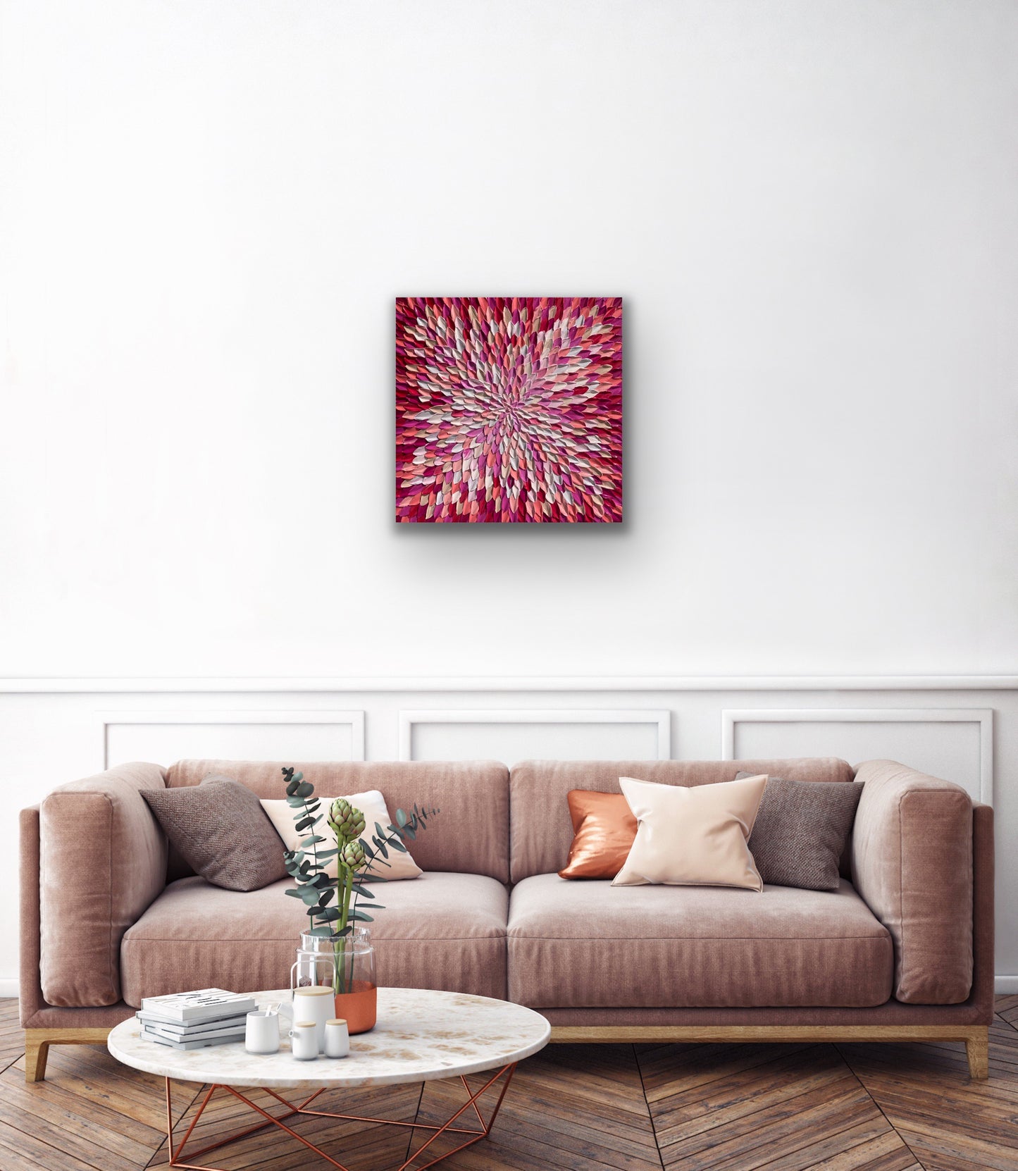 COLORS OF BLOOM 61x61 cm acrylic on canvas original painting