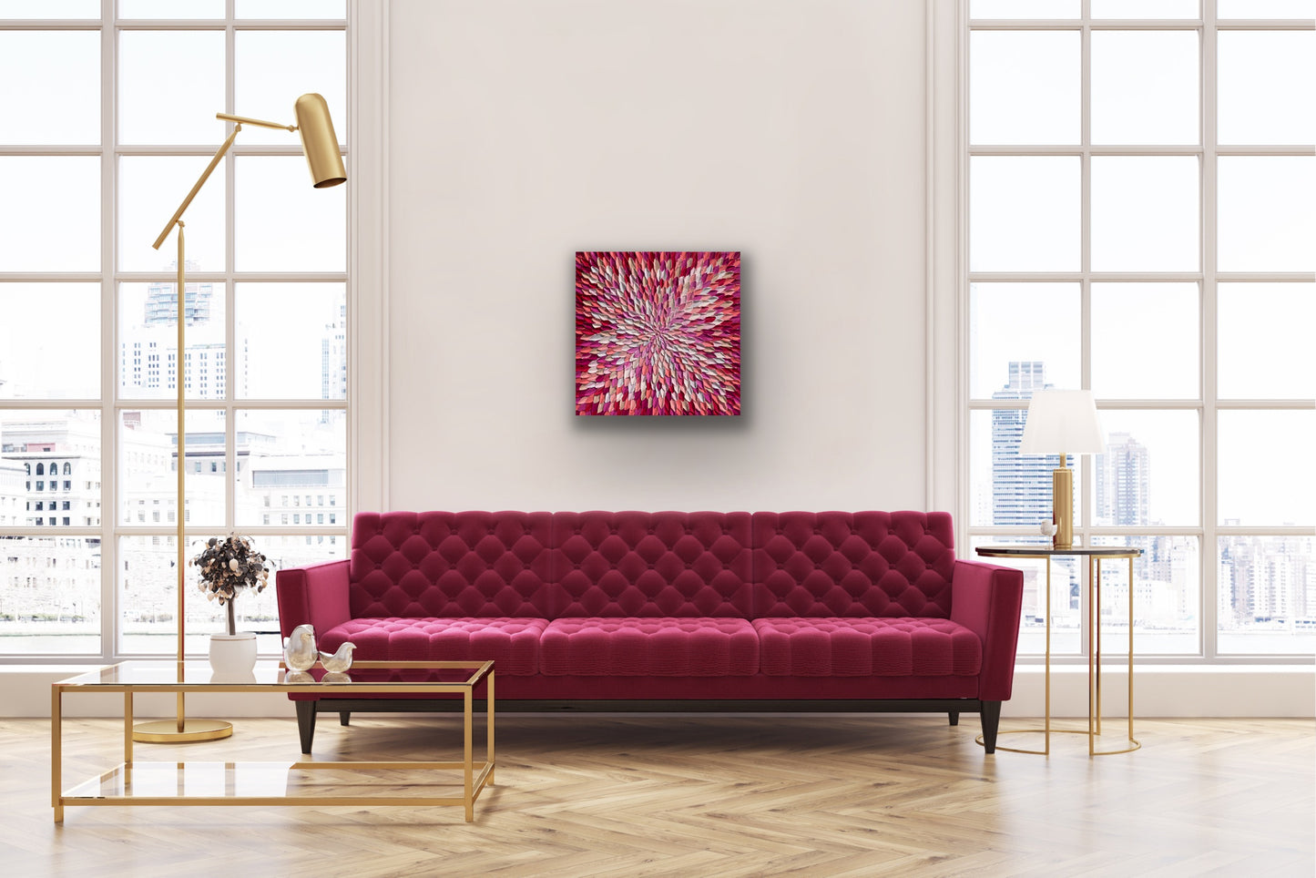 COLORS OF BLOOM 61x61 cm acrylic on canvas original painting