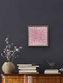 PINK HAZE 33x33 cm acrylic on canvas original painting FRAMED