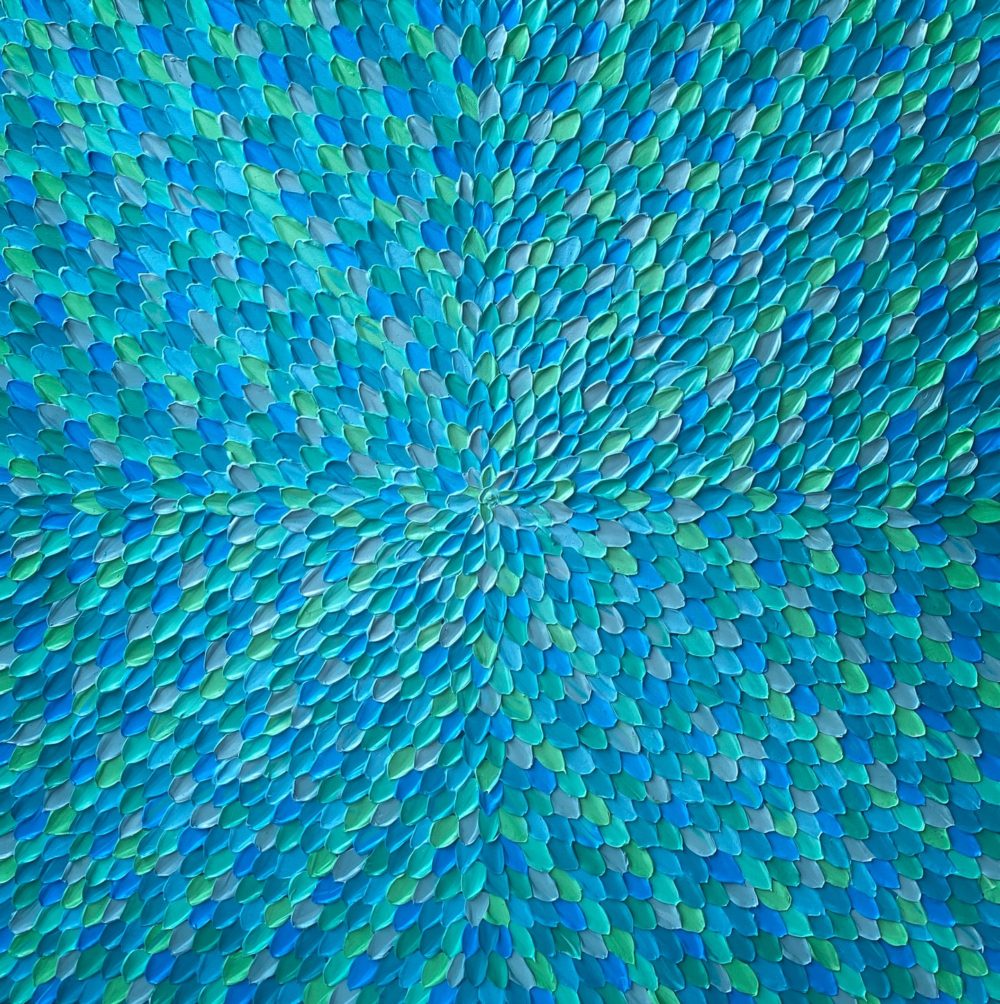 TURQUOISE DREAMS (NIGHT) I 76x76 cm acrylic on canvas original painting