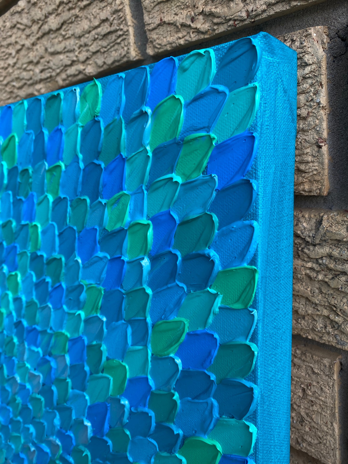 TURQUOISE DREAMS (NIGHT) I 76x76 cm acrylic on canvas original painting