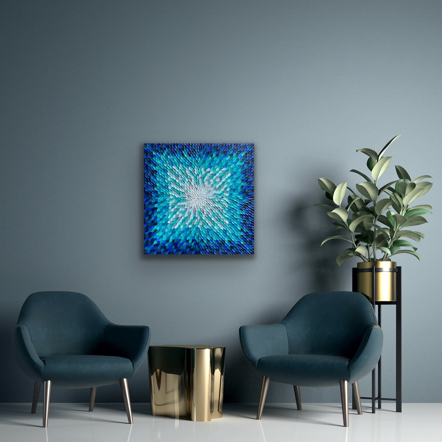 SHALLOW WATERS 76x76 cm acrylic on canvas original painting