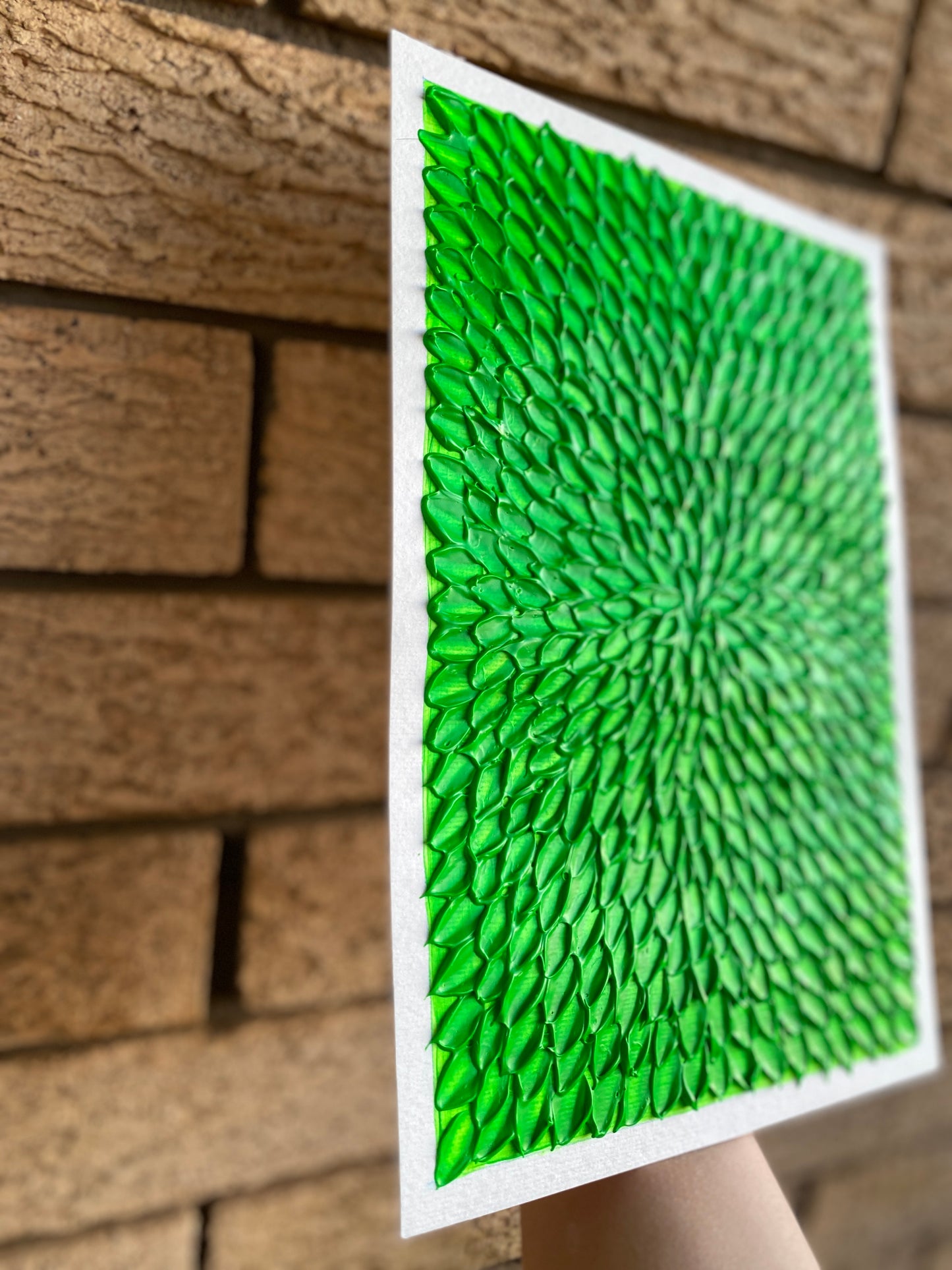 FLUORESCENT CACTUS 21x30 cm acrylic on A4 paper original painting UNFRAMED