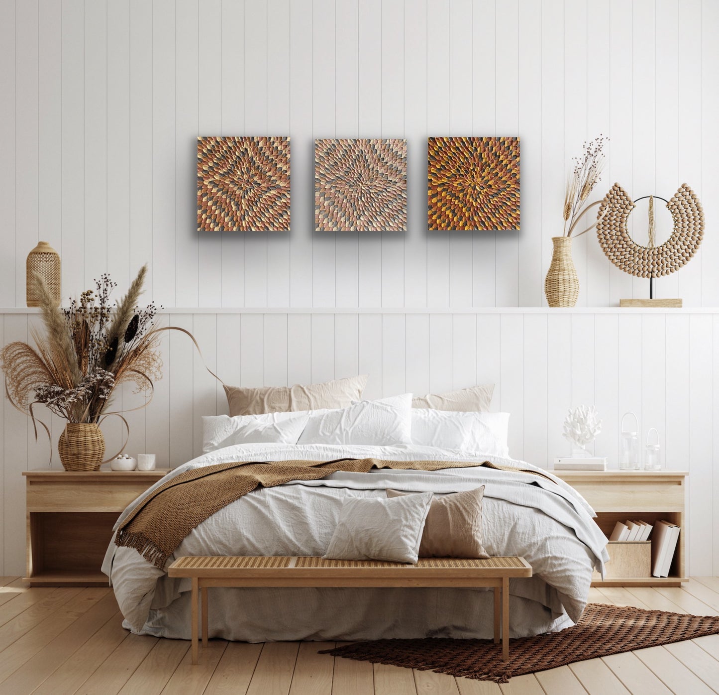 HARMONY 75x25 cm (SET OF 3) acrylic on canvas original paintings