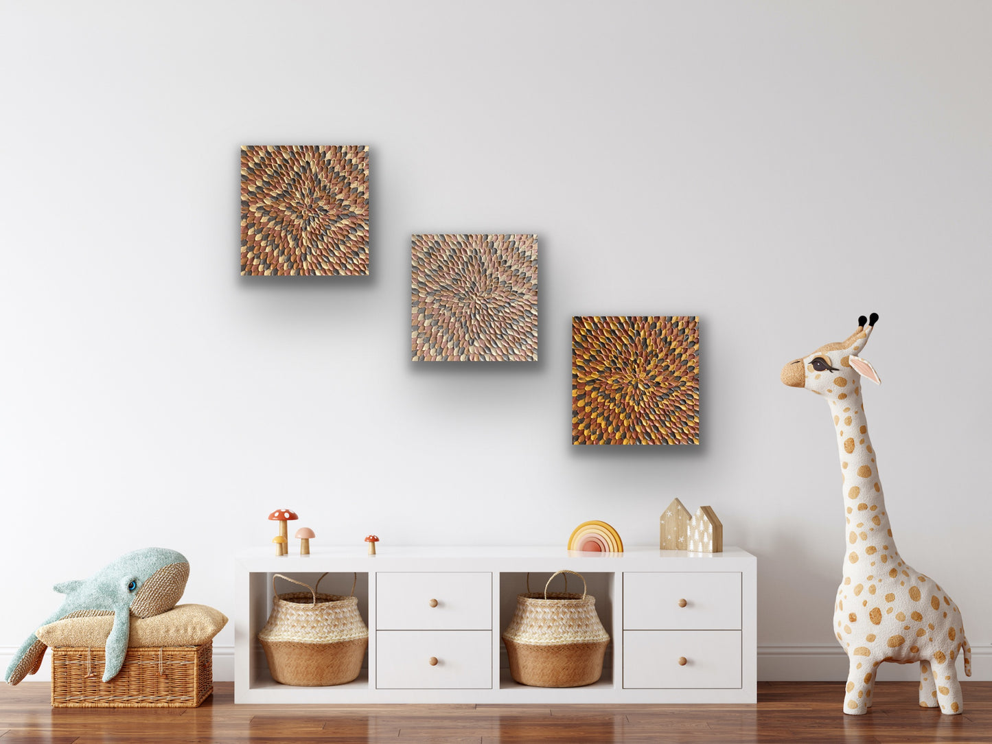 HARMONY 75x25 cm (SET OF 3) acrylic on canvas original paintings