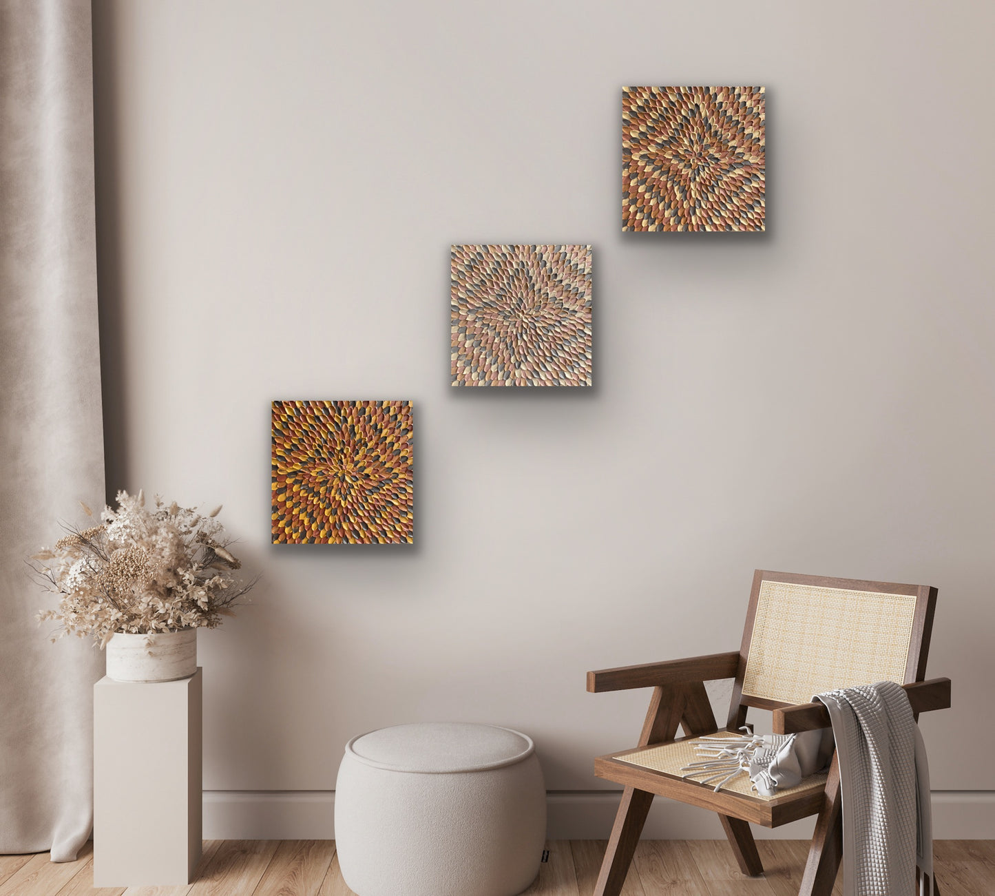 HARMONY 75x25 cm (SET OF 3) acrylic on canvas original paintings