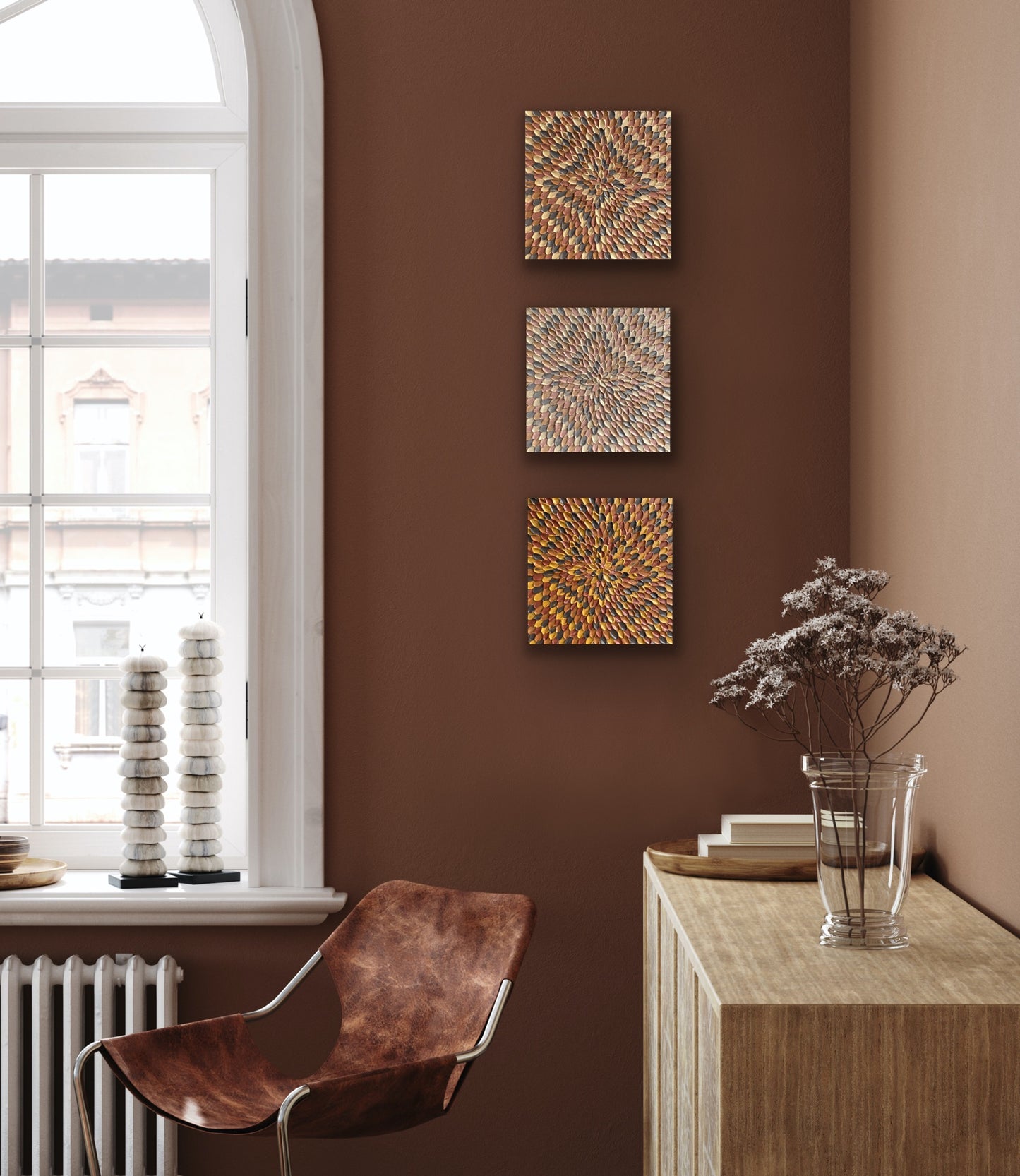 HARMONY 75x25 cm (SET OF 3) acrylic on canvas original paintings
