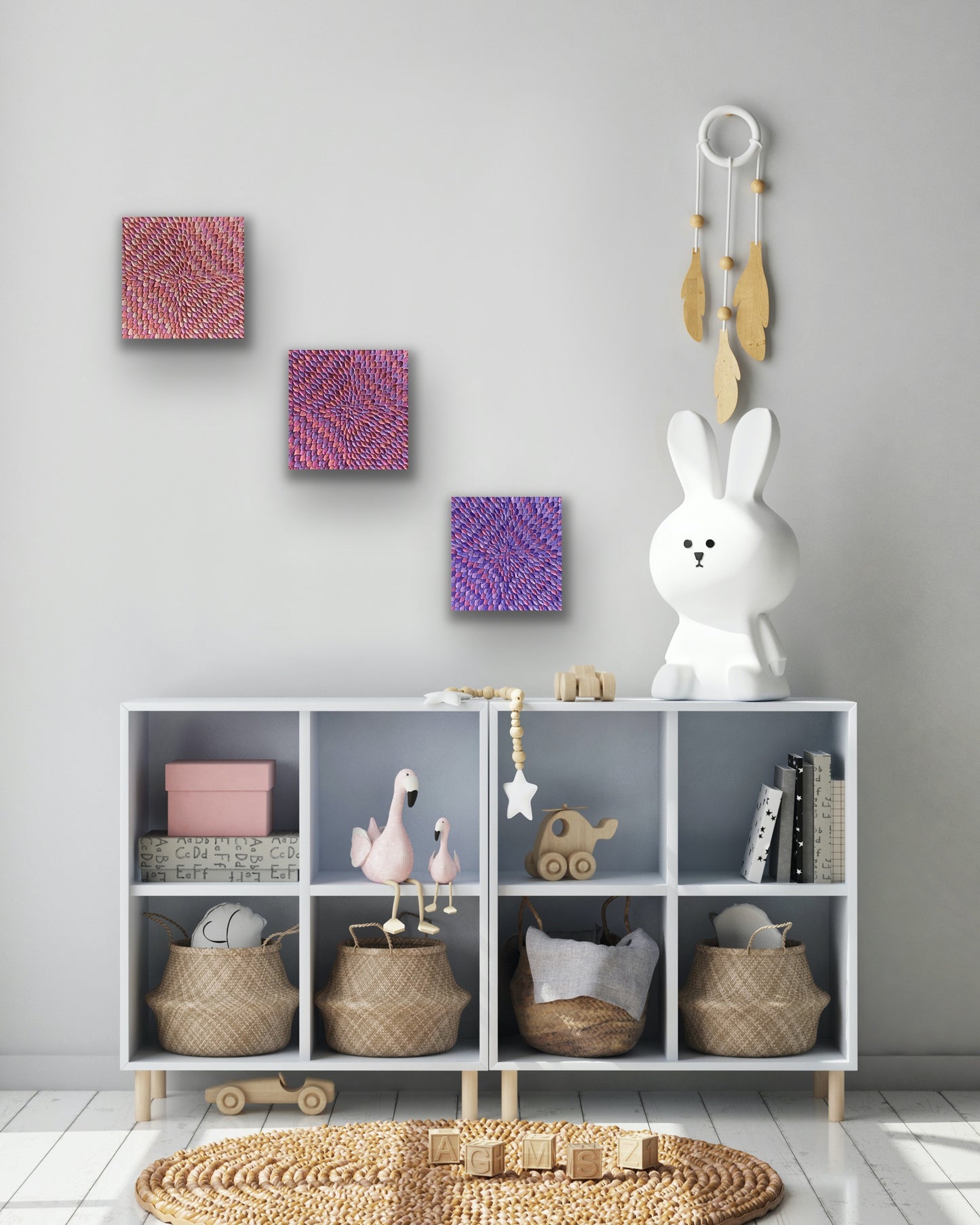 PAINT ME IN PINK (SET OF 3) 75x25 cm acrylic on canvas original paintings