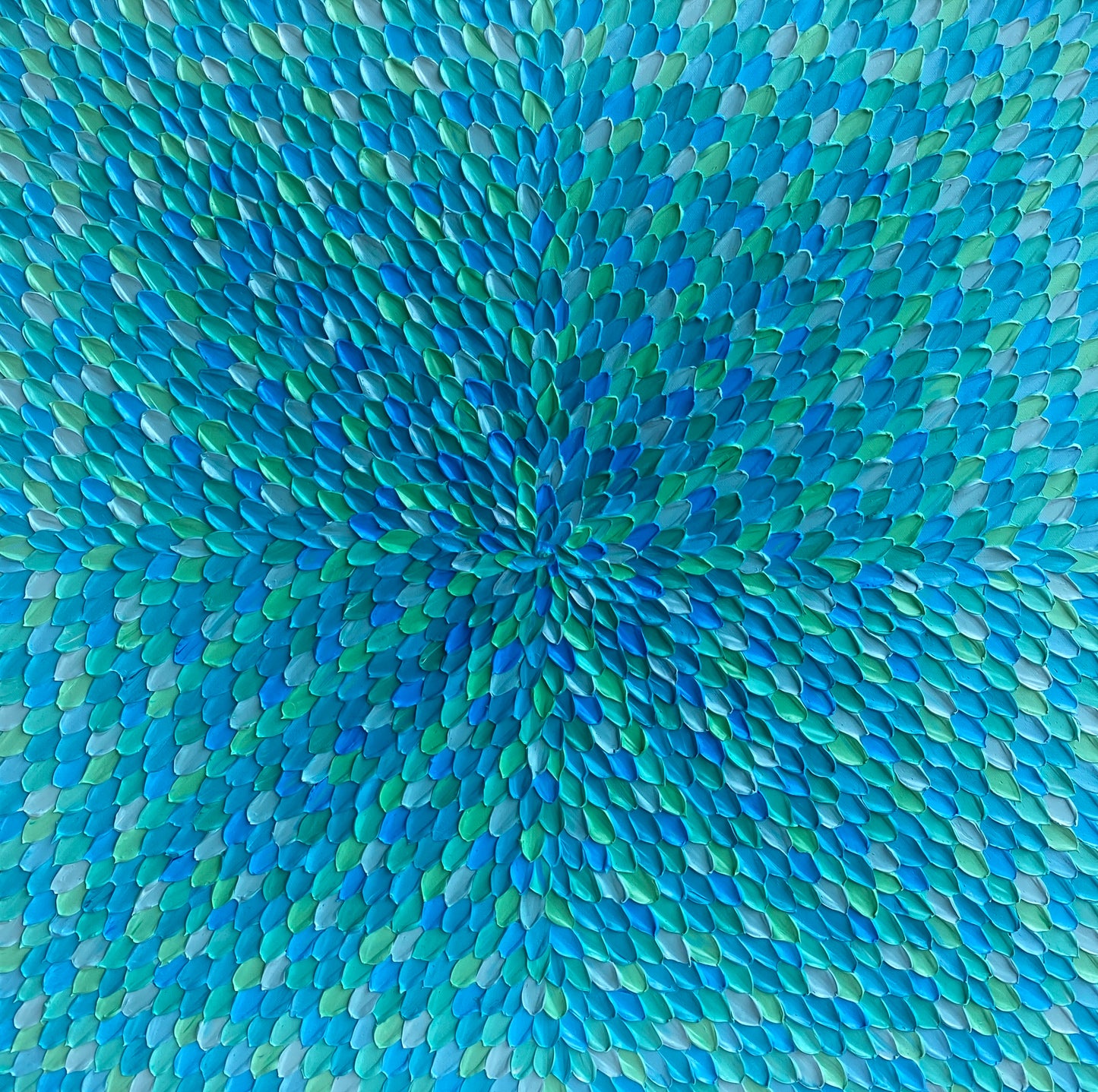 TURQUOISE DREAMS (DAY) I 76x76 cm acrylic on canvas original painting