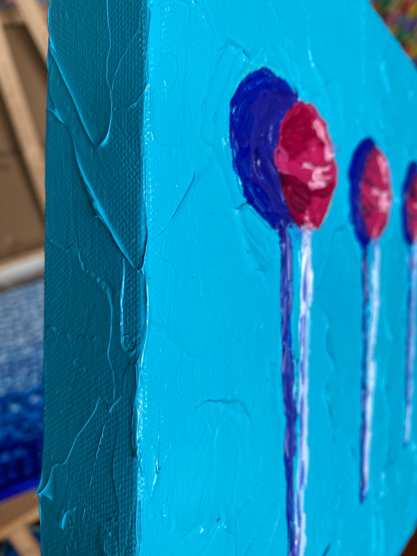 LOLLIPOPS 30.5x30.5 cm acrylic on canvas original painting