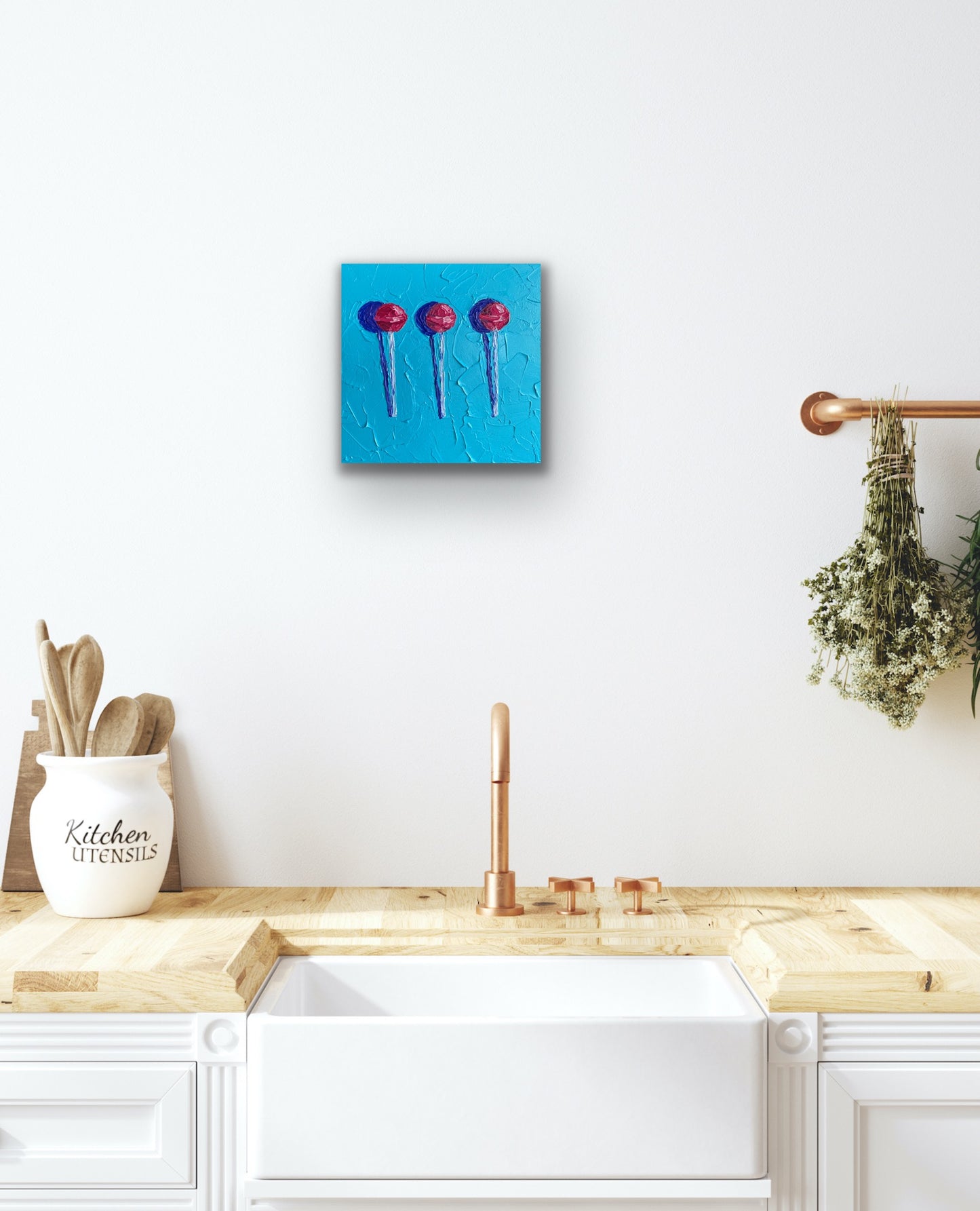 LOLLIPOPS 30.5x30.5 cm acrylic on canvas original painting