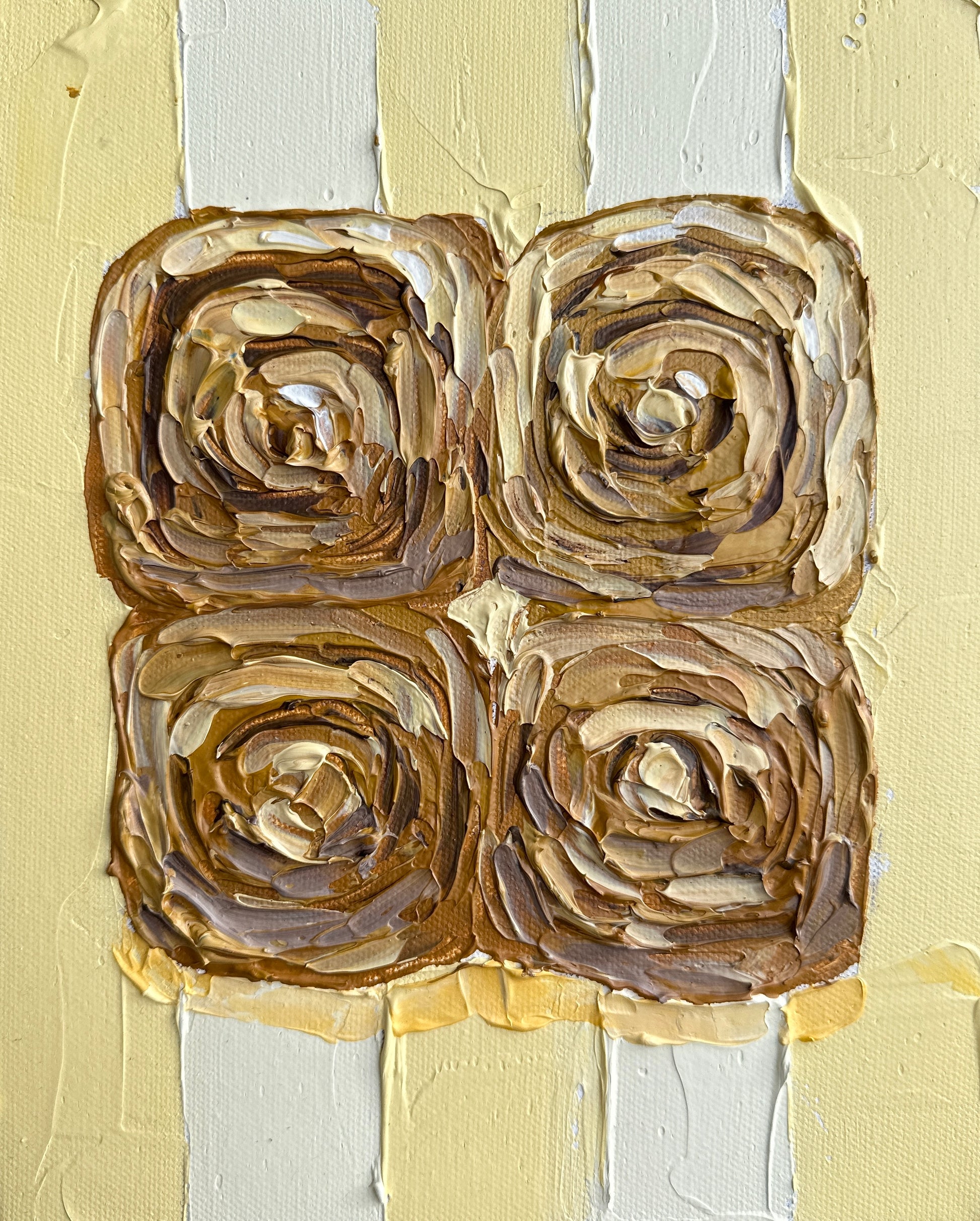 Artistic depiction of four roses on a textured beige and white background