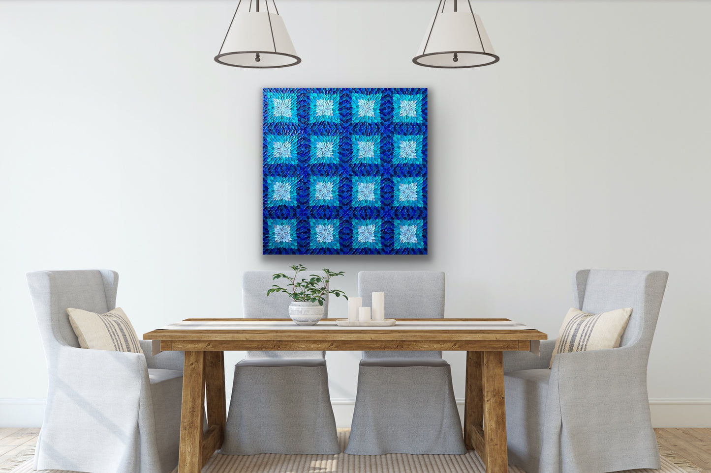 BLUE KALEIDOSCOPE I I 91x91 cm acrylic on canvas original painting