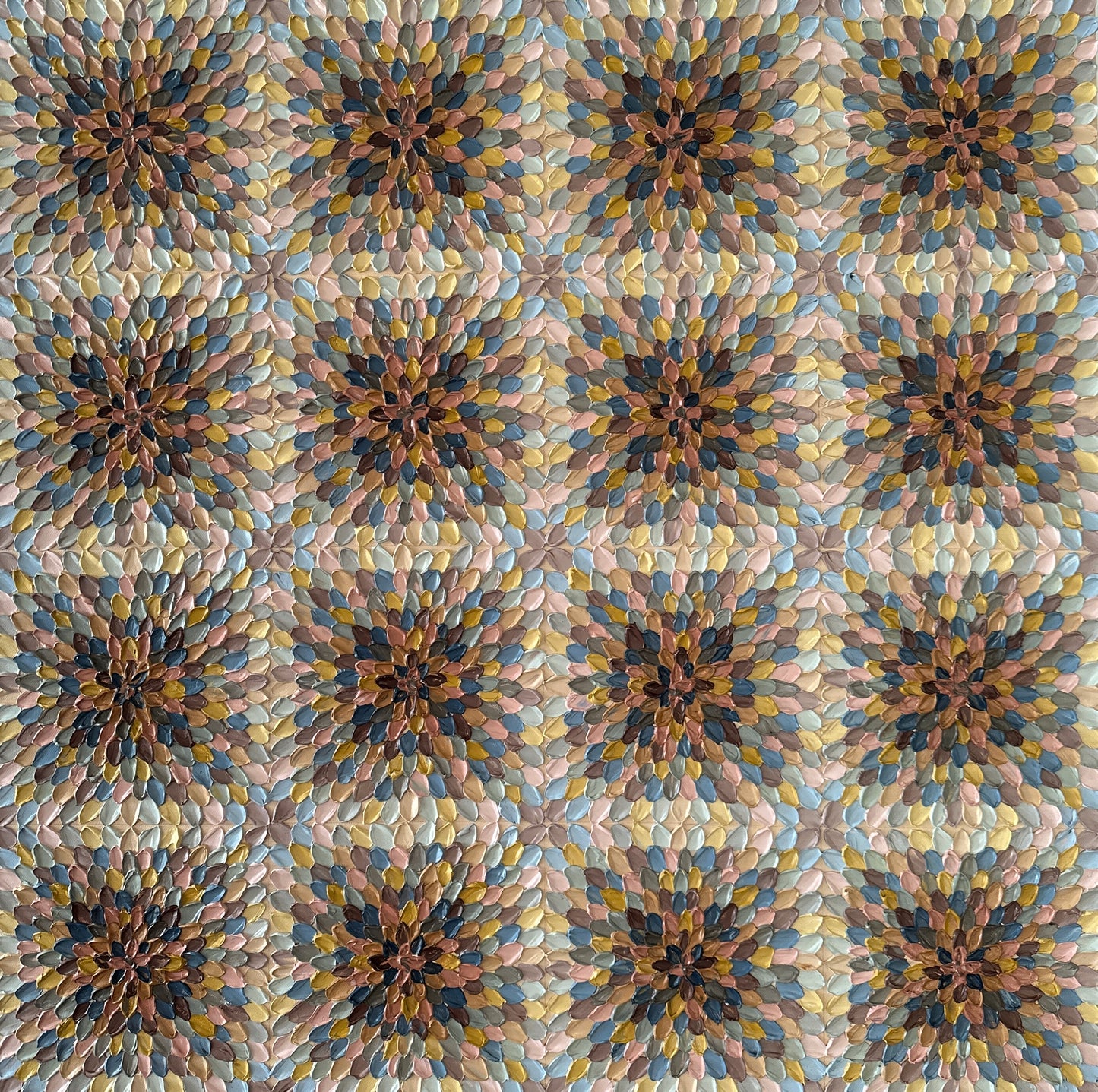 BEIGE KALEIDOSCOPE I I 76x76 cm acrylic on canvas original painting