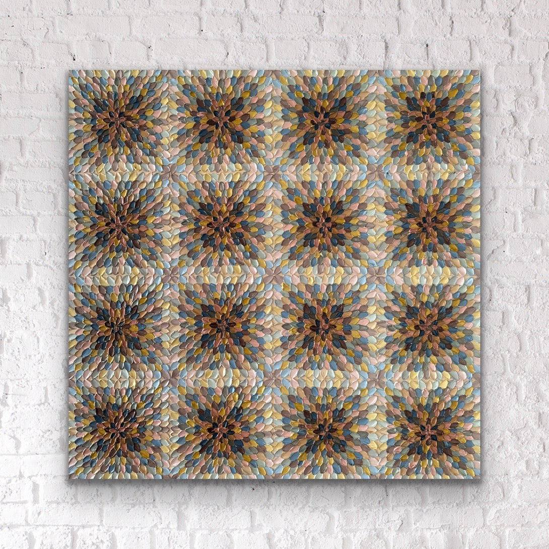 BEIGE KALEIDOSCOPE I I 76x76 cm acrylic on canvas original painting