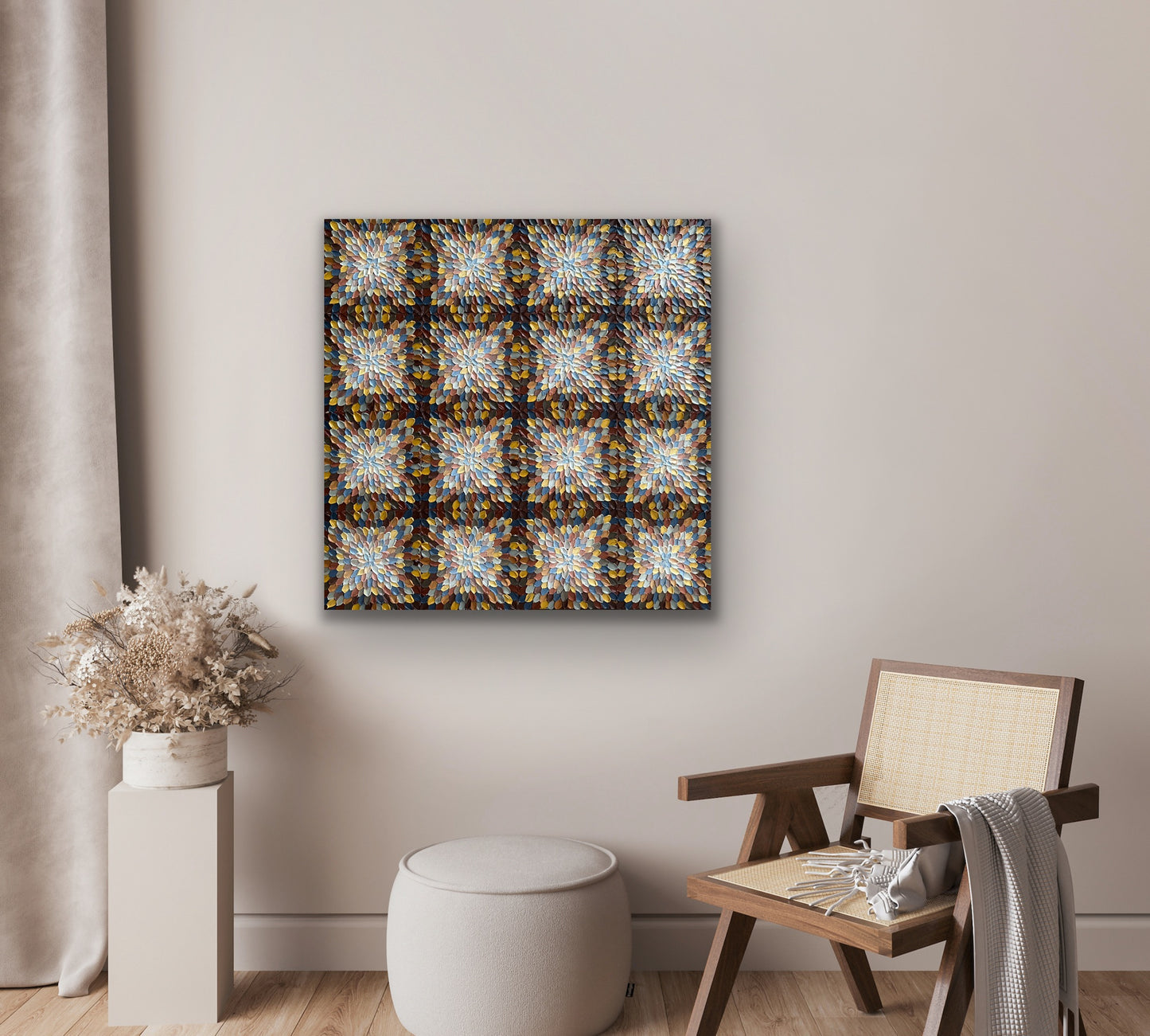 BROWN KALEIDOSCOPE I I 76x76 cm acrylic on canvas original painting