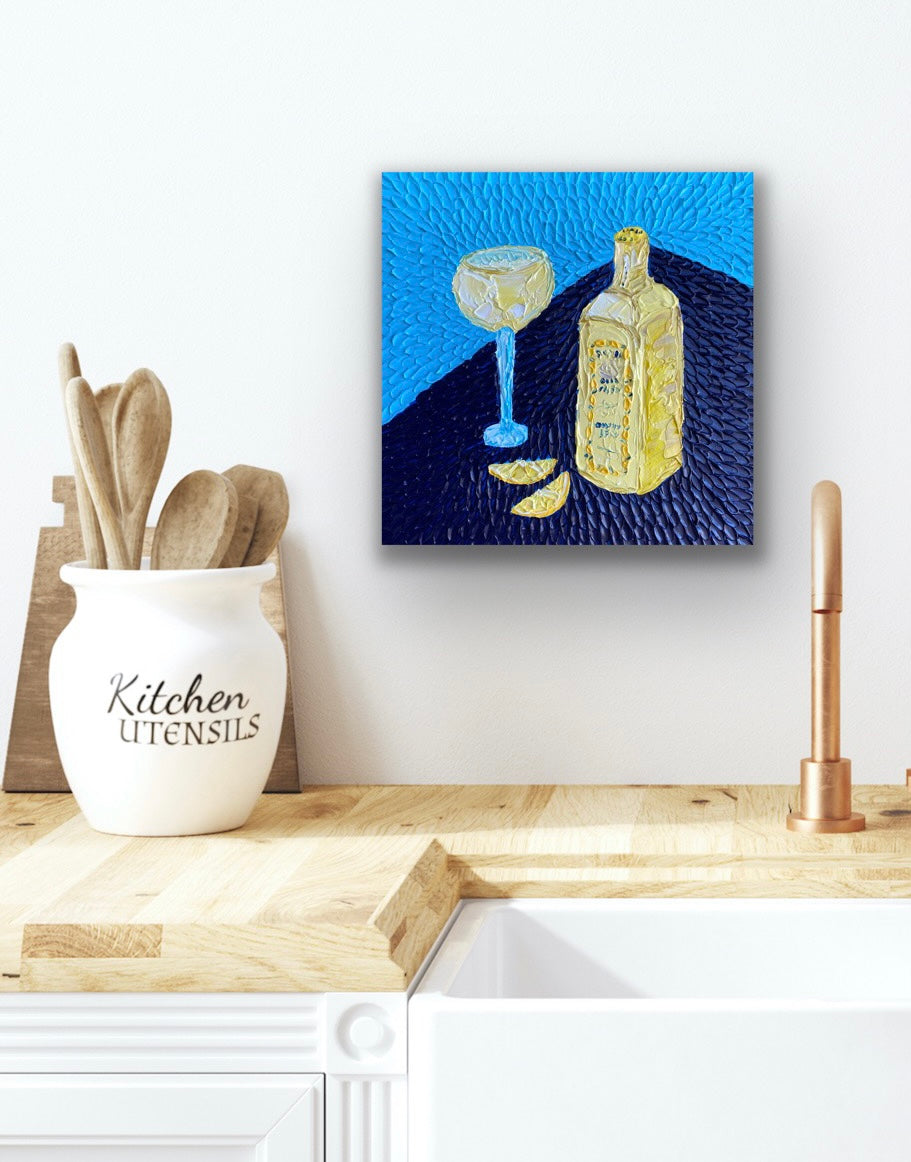 WHAT'S IN THE BAR TONIGHT 30.5x30.5 cm acrylic on canvas original painting