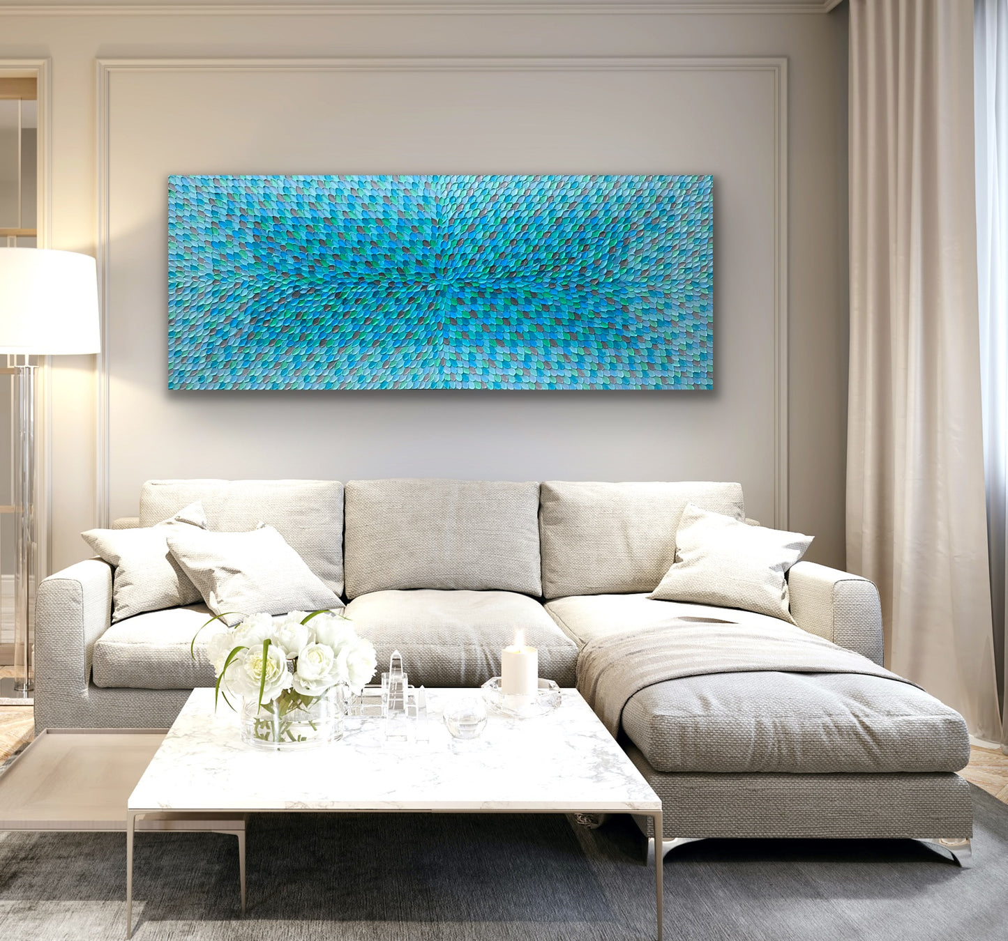 DEEP WATERS 152x61 cm acrylic on canvas original painting