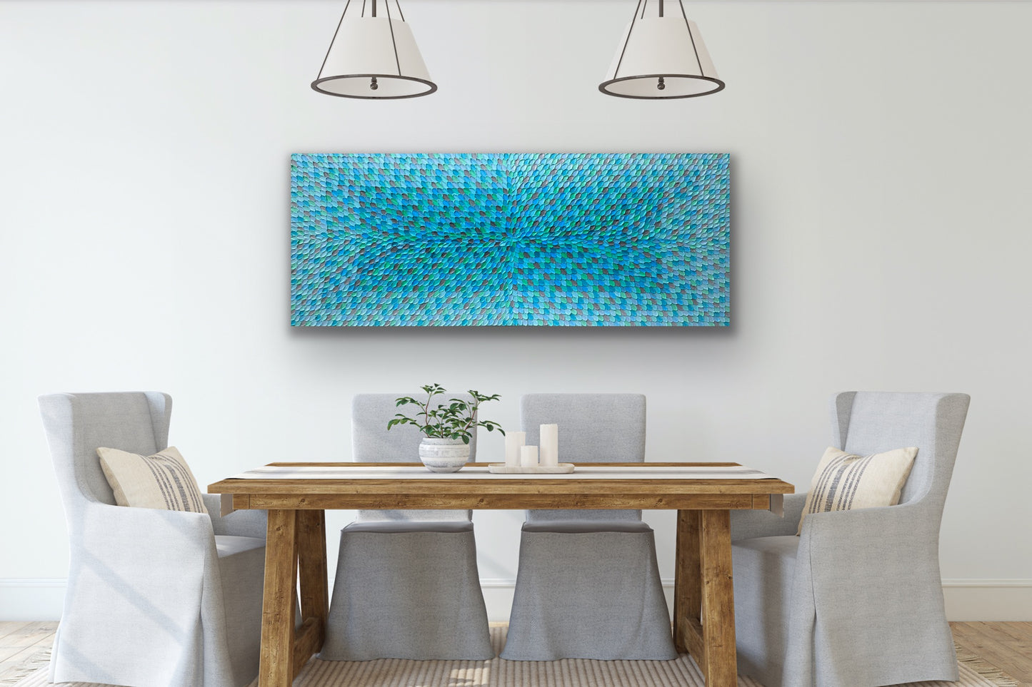 DEEP WATERS 152x61 cm acrylic on canvas original painting