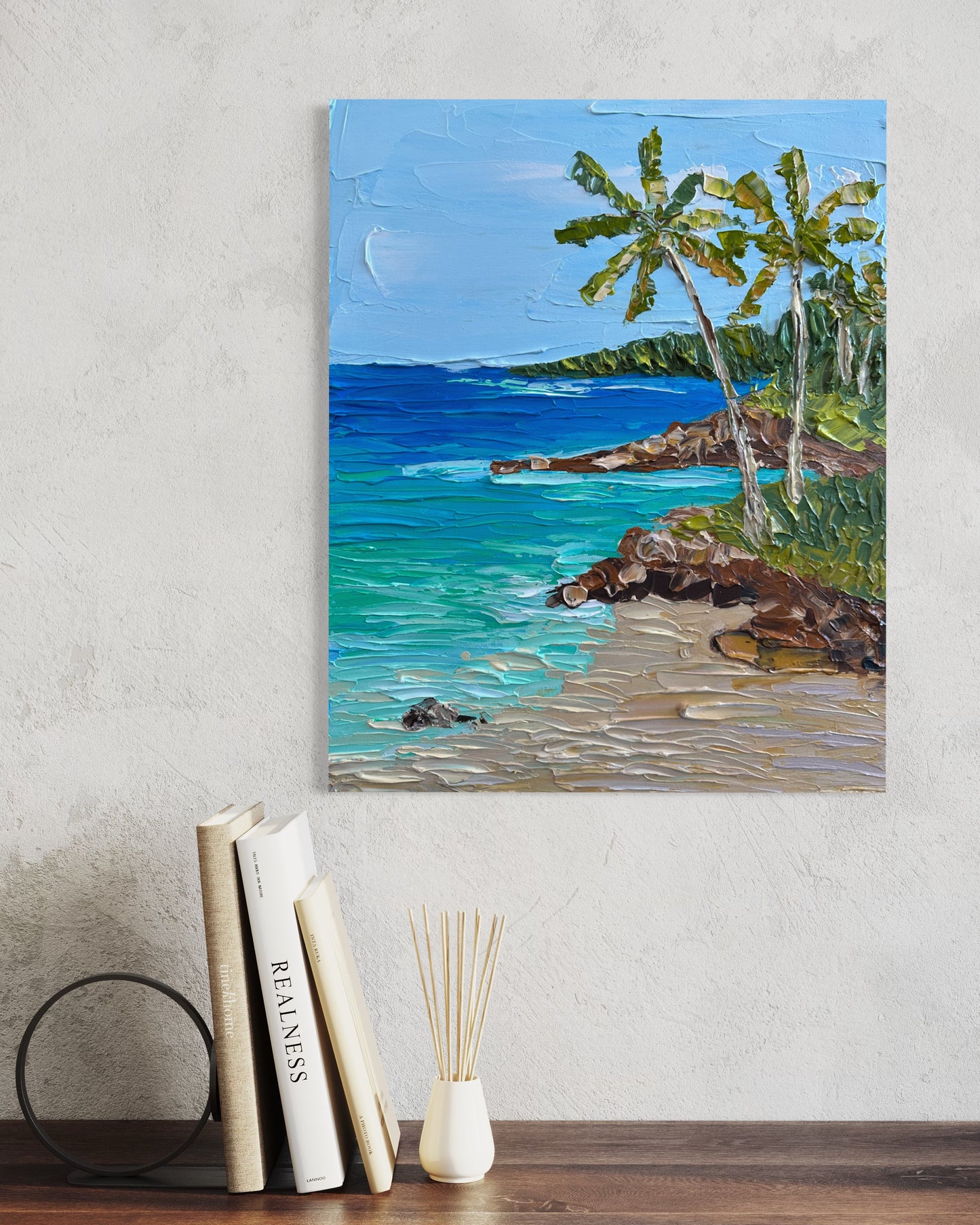 TROPICAL RETREAT II 41x51 cm acrylic on canvas original painting