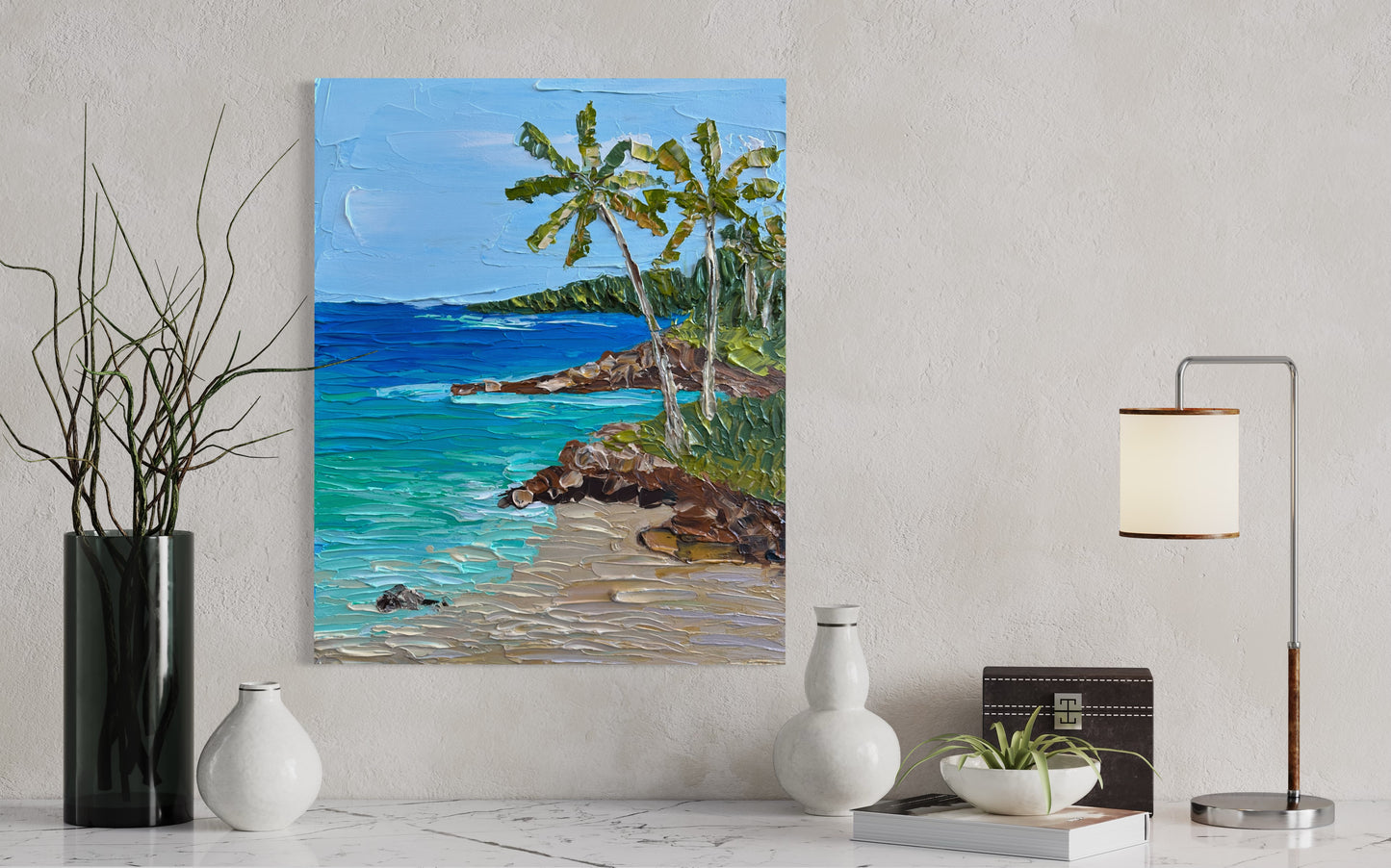 TROPICAL RETREAT II 41x51 cm acrylic on canvas original painting