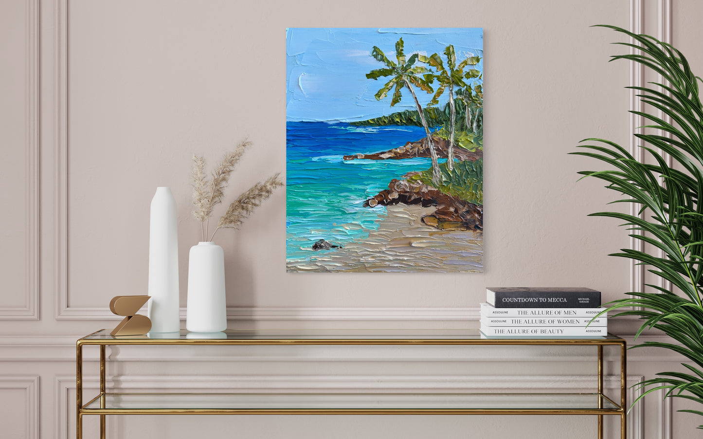 TROPICAL RETREAT II 41x51 cm acrylic on canvas original painting