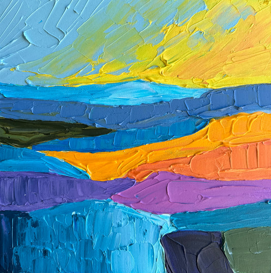 COUNTRYSIDE 30 30.5x30.5 cm acrylic on canvas original painting