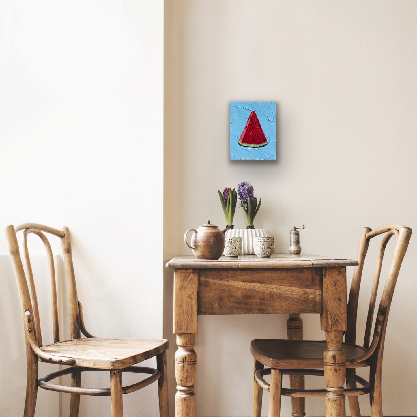 WATERMELON SLICE (BLUE) 20.4x25.4 cm acrylic on canvas original painting