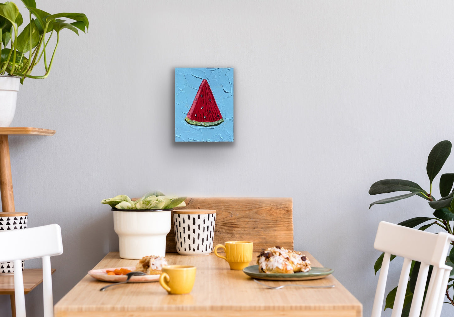 WATERMELON SLICE (BLUE) 20.4x25.4 cm acrylic on canvas original painting