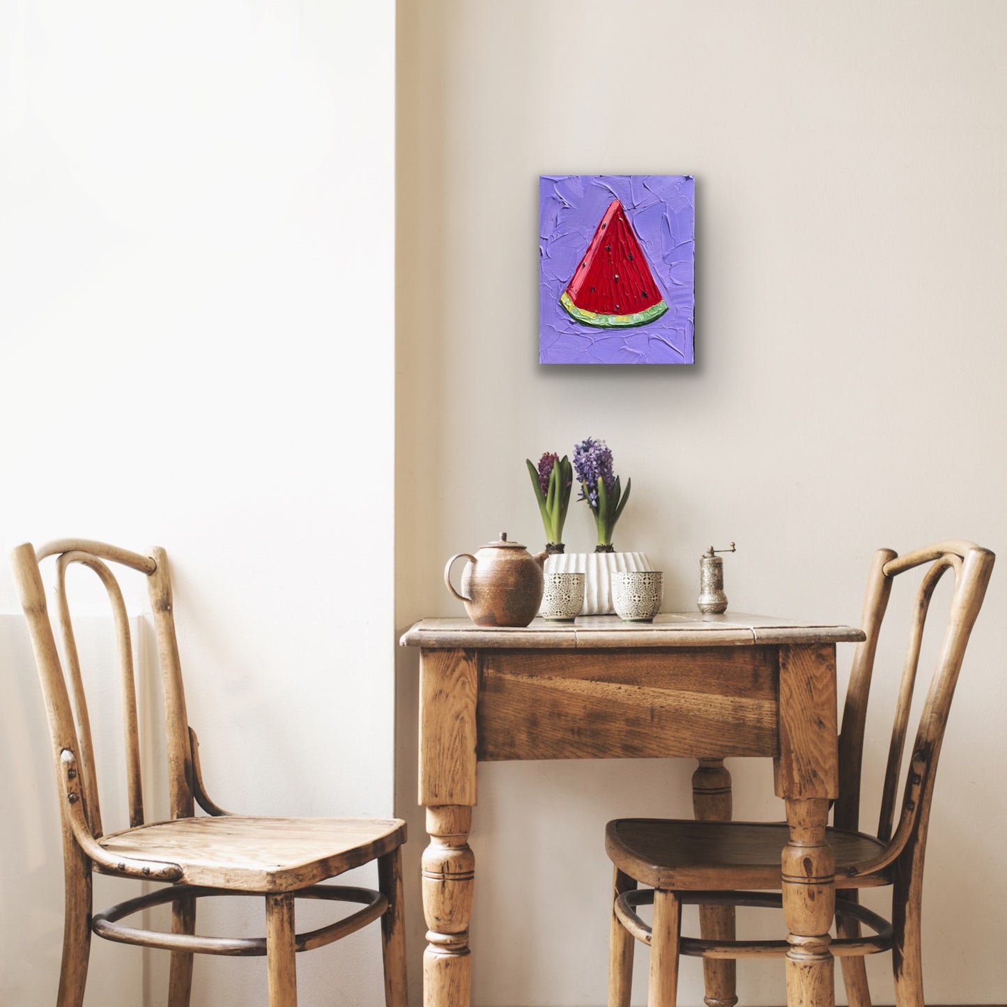 WATERMELON SLICE (VIOLET) 20.4x25.4 cm acrylic on canvas original painting