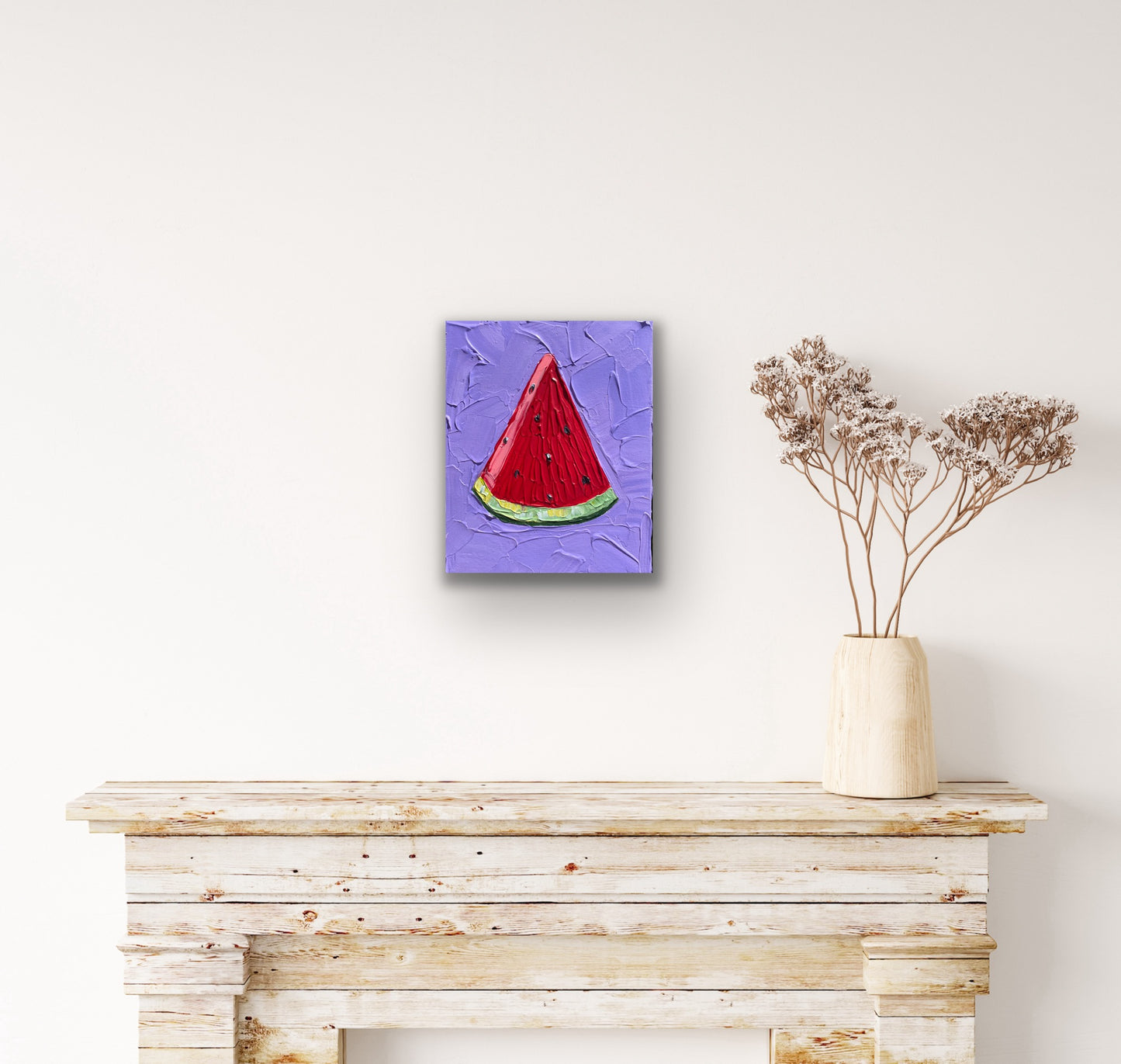 WATERMELON SLICE (VIOLET) 20.4x25.4 cm acrylic on canvas original painting